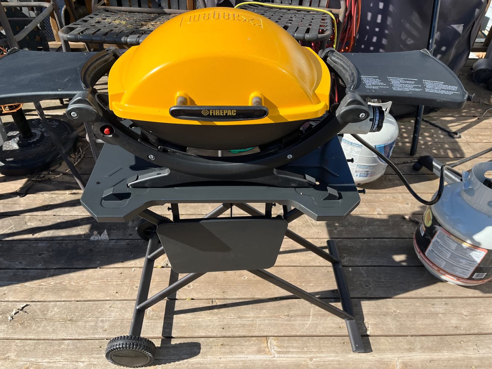 Stanbroil Portable Grill Cart for Weber Q1200/Q1000/Q1400/Q2200/Q2000/Q2400 | Folding Grill Stand with Folding Front Shelf, Hooks, Secure Strap and Upright Locking Pin, All-Terrain Mobility customer photo 2