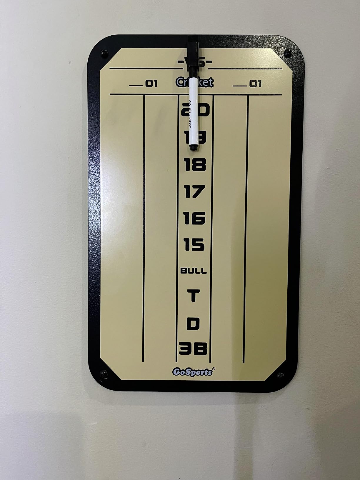 GoSports Dry Erase Steel Darts Scoreboard - Cricket and 01 Dart Games with 2 Magnetic Markers customer photo 1