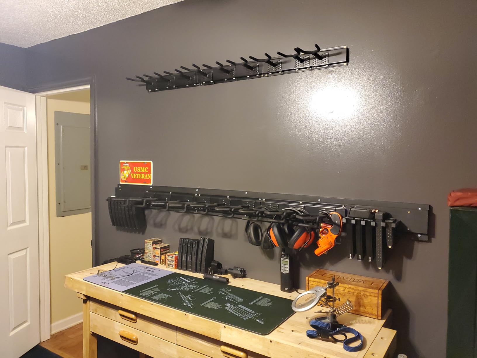 Gun Rack Wall Mount, Adjustable Heavy Duty Steel Gun Rack for Wall, Indoor Gun Racks 4/8/12 Slot Rifle Rack Stand customer photo 1