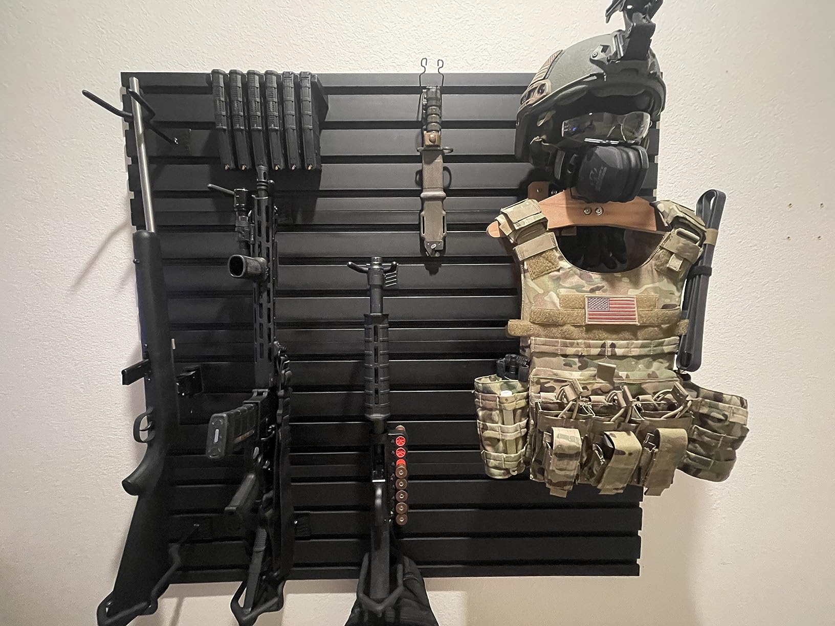 Gun Rack Wall Mount, Adjustable Heavy Duty Steel Gun Rack for Wall, Indoor Gun Racks 4/8/12 Slot Rifle Rack Stand customer photo 2
