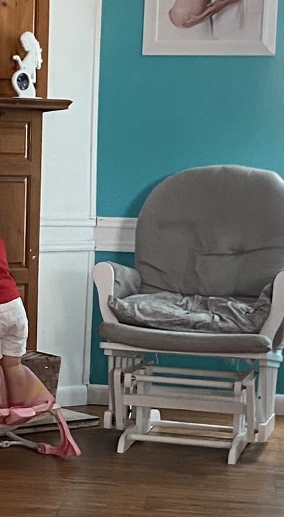 Grayson Glider and Ottoman, White w/Gray Cushion customer photo 1