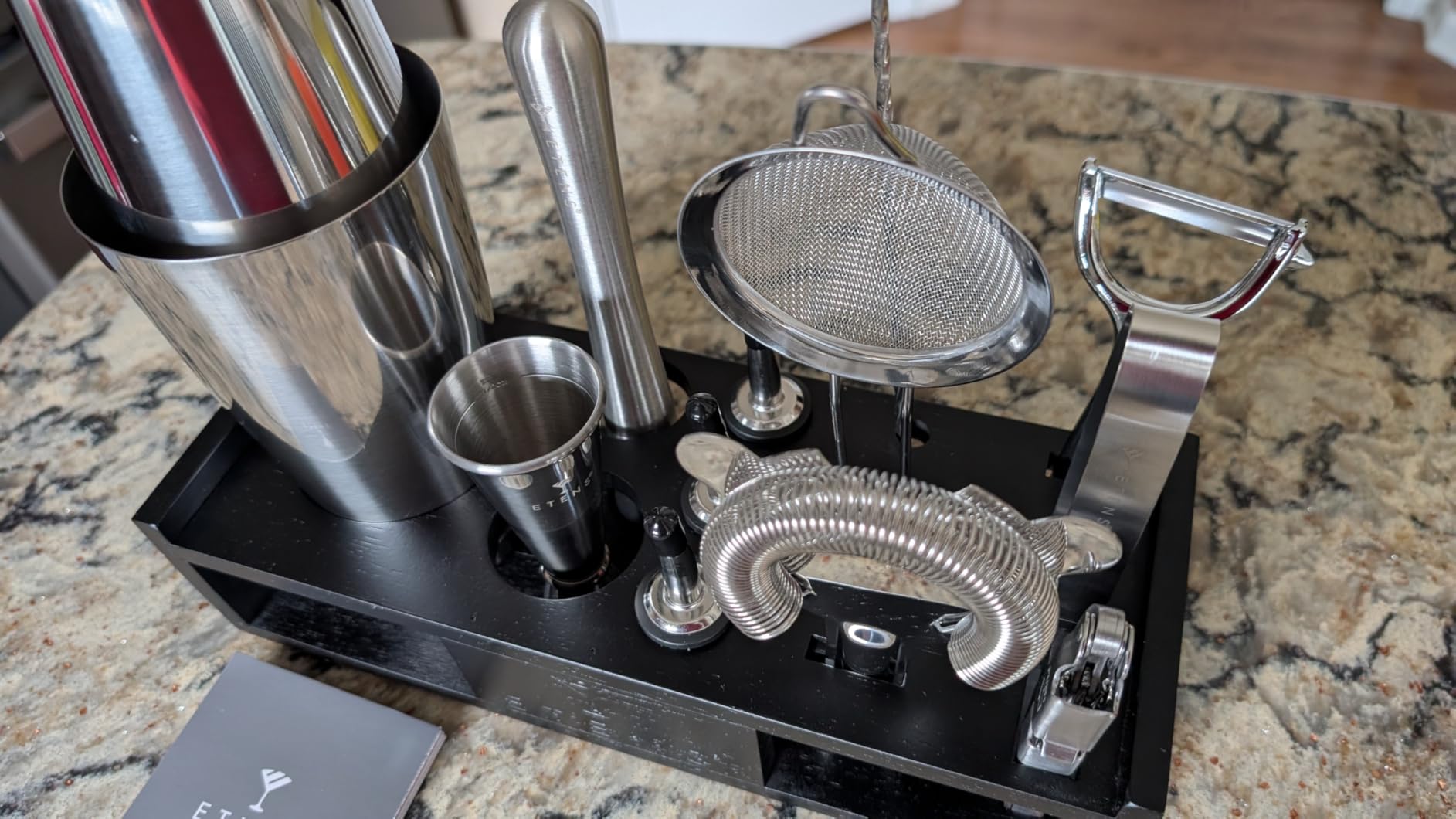 Premium 15-Piece Mixology Bartender Kit - Stainless Steel Cocktail Shaker Set with Wooden Stand | Professional Boston Shaker Bar Tool Set for Home & Expert Mixologists | Luxury Cocktail Making Gift customer photo 2