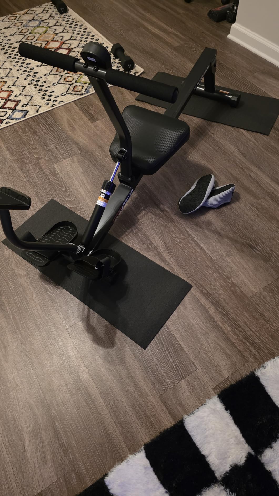 Double Mat Compatible with Peloton Bike, Row & Concept 2 Rowing Machine, Thickness 6mm, Bike Trainer Accessories, Mat Protect Hardwood Floor Carpet, for Home Gym Exercise customer photo 1