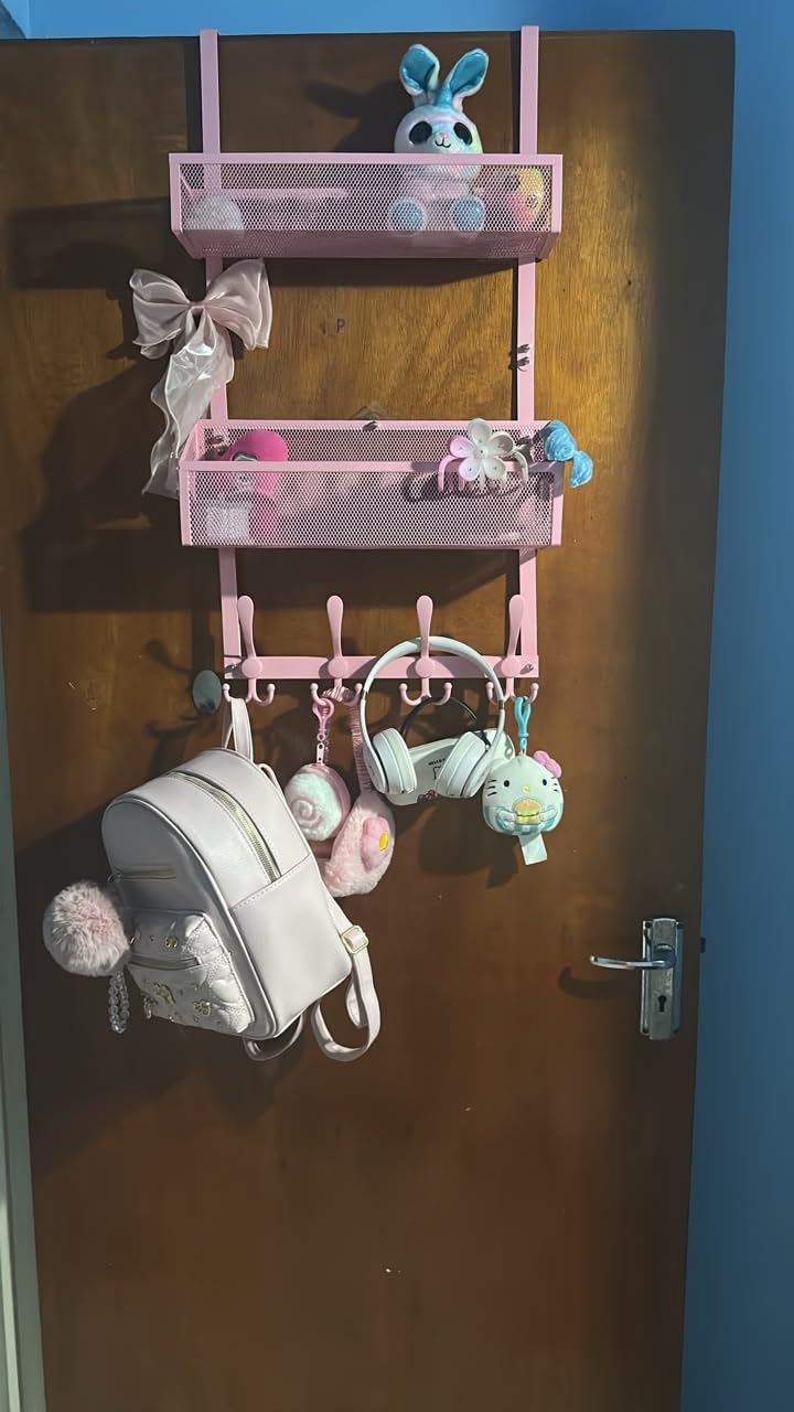 Kaiferty Over The Door Hooks Organizer, Coat Rack Over The Door Storage Hanger Towel Rack, Back of Door Storage Organizer for Bathroom,Bedroom,Kitchen,Office (Black, 3-Tier) customer photo 1