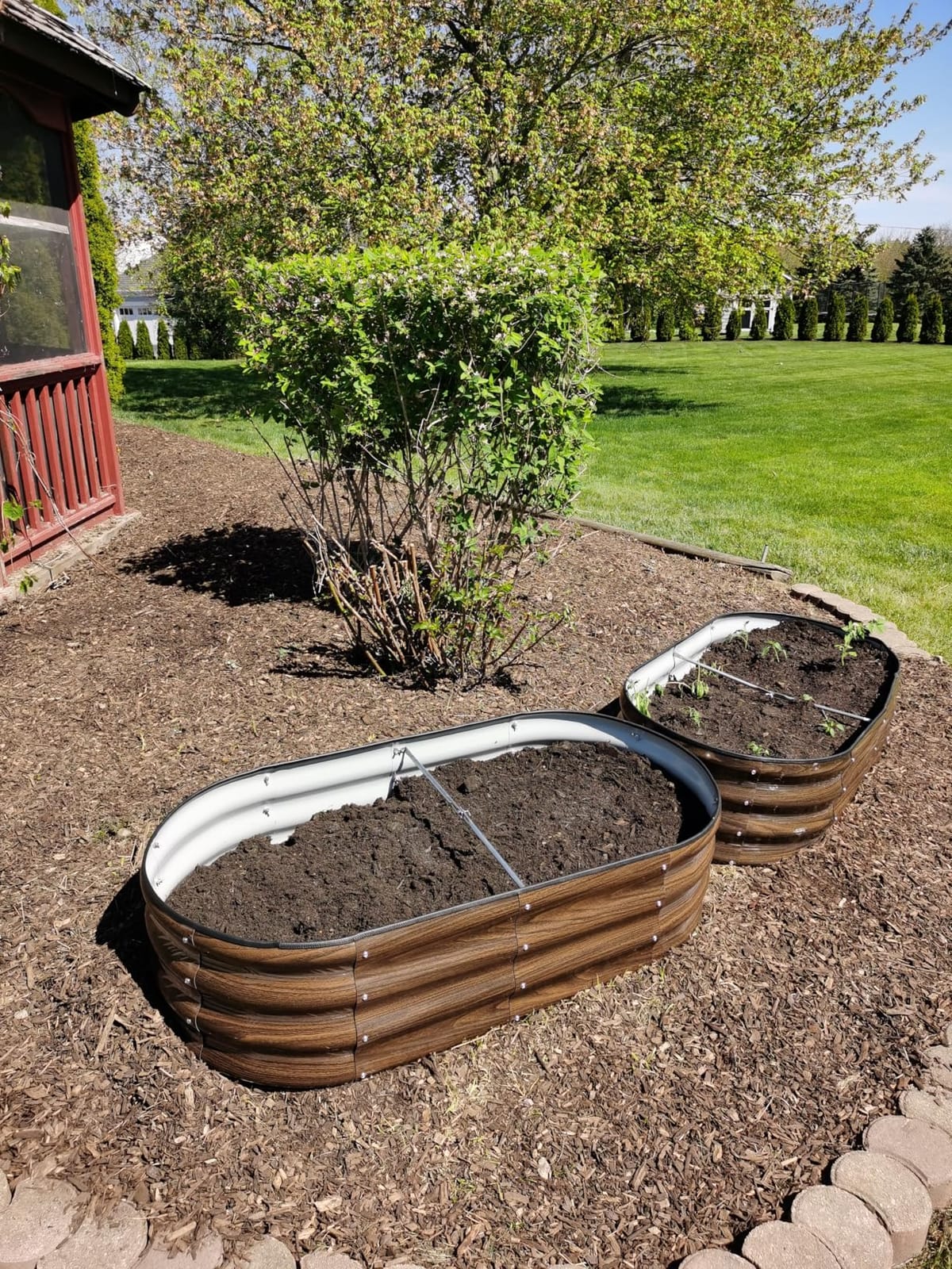 Galvanized Raised Garden Bed, 4x2x1ft Oval Metal Planter Box for Planting Outdoor Plants Vegetables customer photo 2