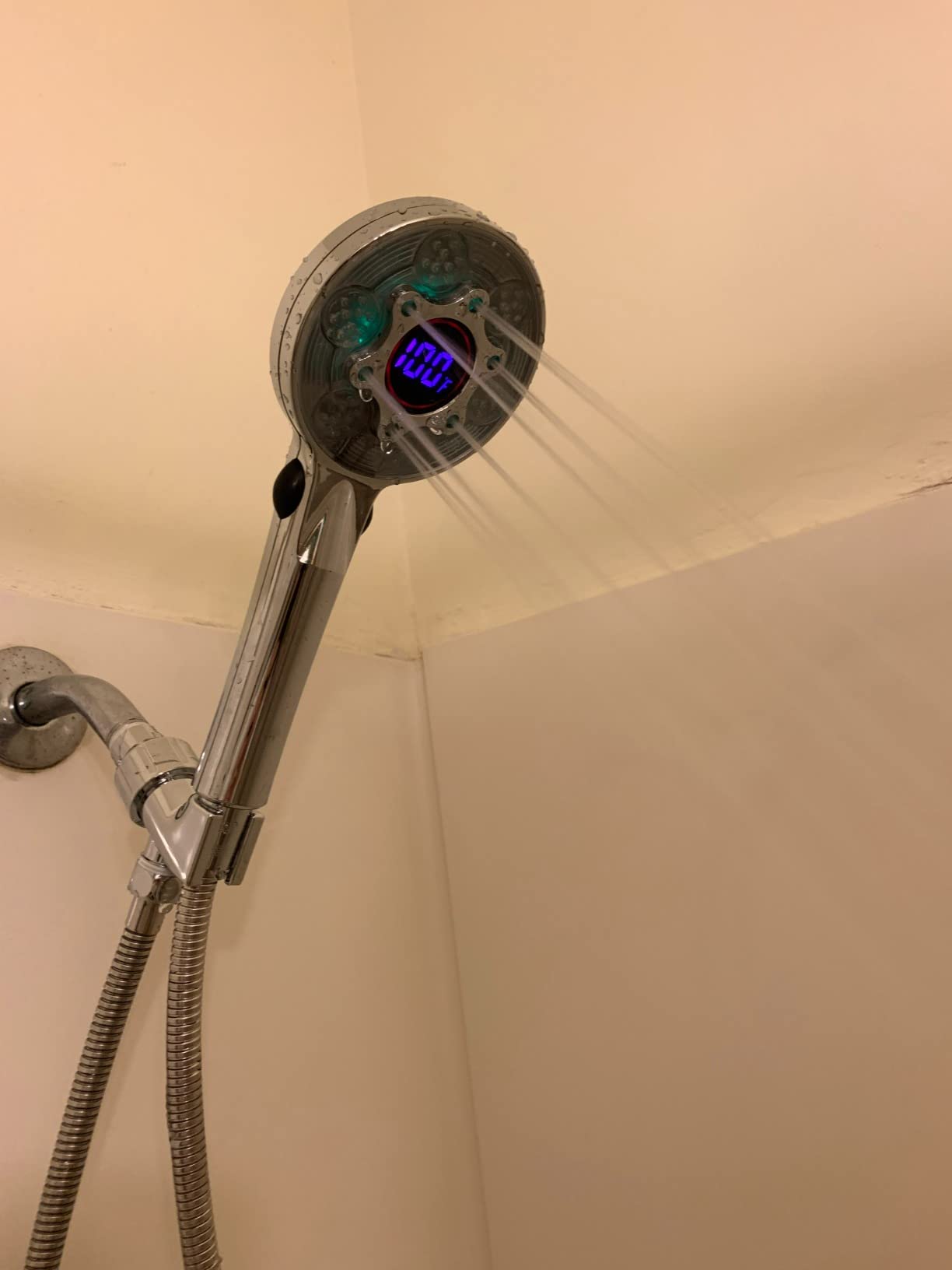 LED Shower Head with Handheld, Color Changing | with Water Temperature Display, Water Saving Spray Showerhead with 59