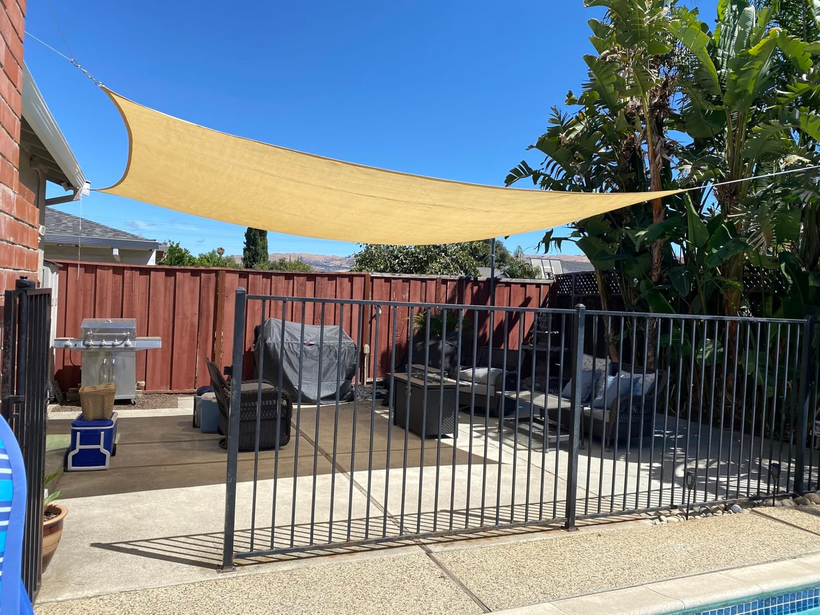 Sun Shade Sail 10' x 16' Sand Rectangle UV Block Shade Cover | Outdoor sun shade sail for backyard, patio, garden, deck, pergola with UV protection, customizable customer photo 1