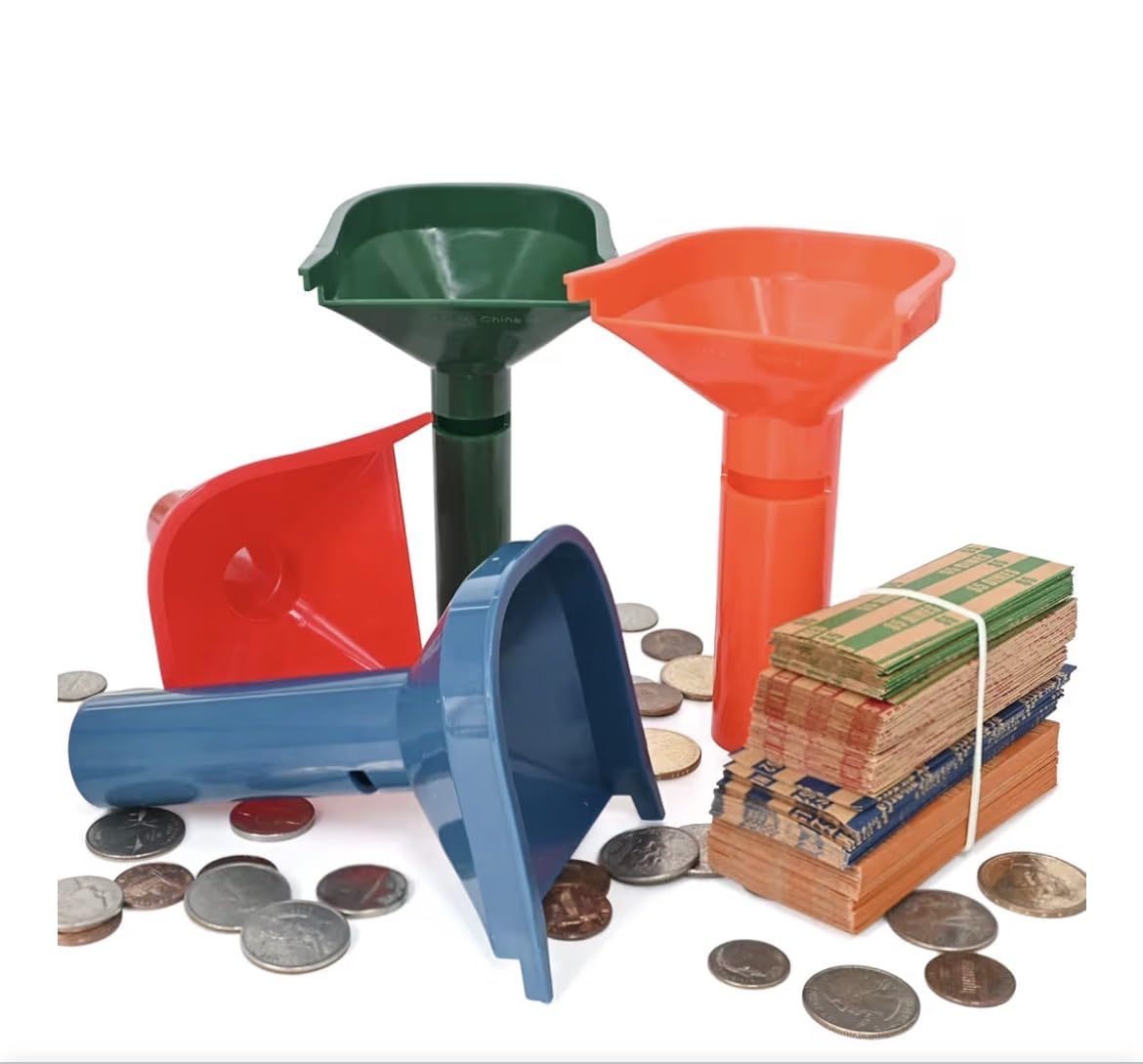 L LIKED 150 Coin Wrappers & 4 Sorter Tubes - Color-Coded, Easy Load | Durable ABS tubes & kraft paper wrappers customer photo 1