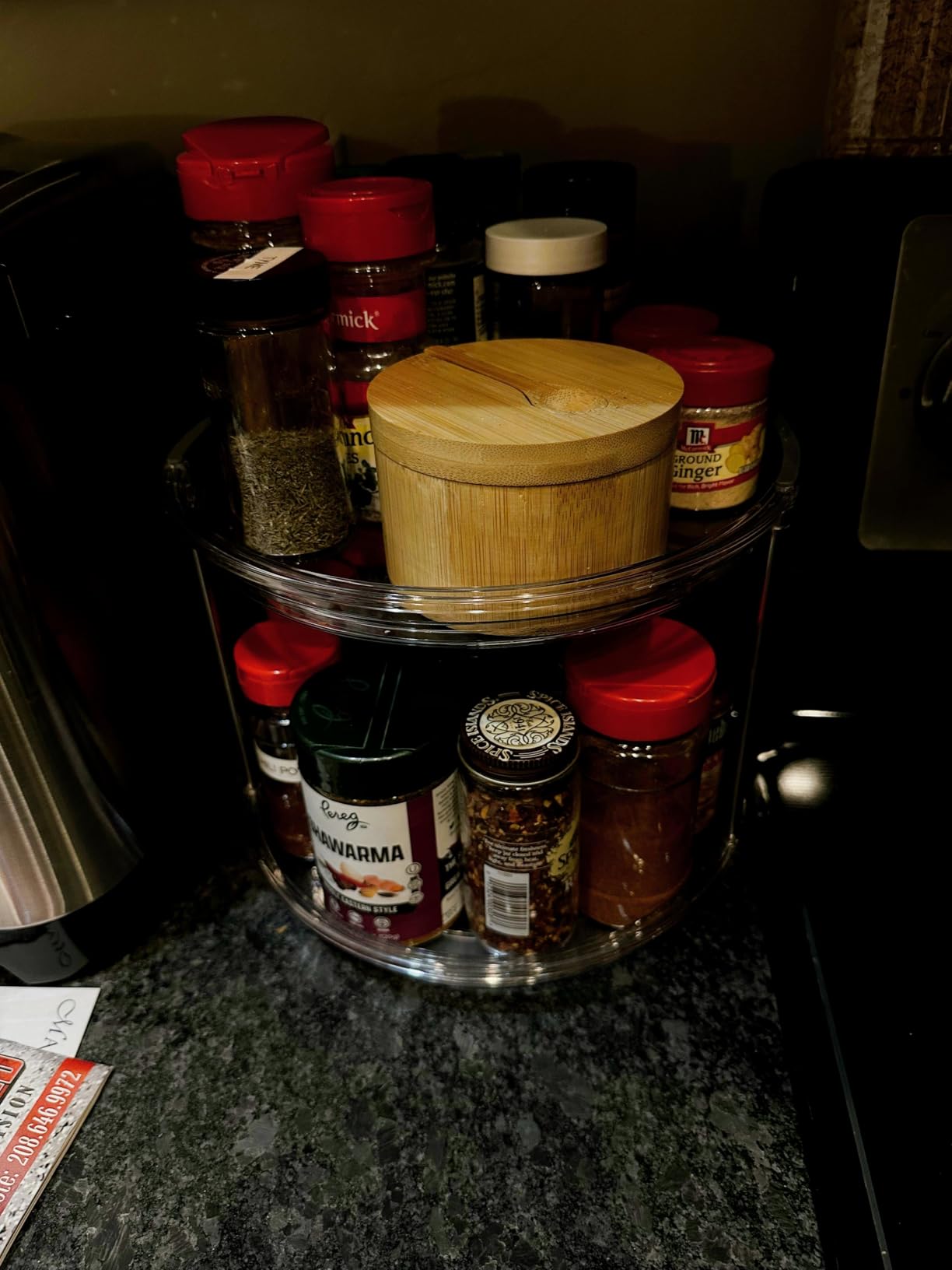 Amazon Basics Lazy Susan Turntable Organizer for Spices and Condiments, 9