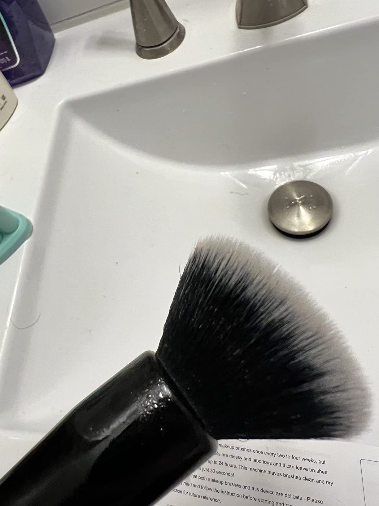 Senbowe Upgraded Makeup Brush Cleaner and Dryer Machine, Electric Cosmetic Automatic Brush Spinner with 8 Size Rubber Collars, Wash and Dry in Seconds, Deep Cosmetic Brush Spinner for All Size Brushes customer photo 2