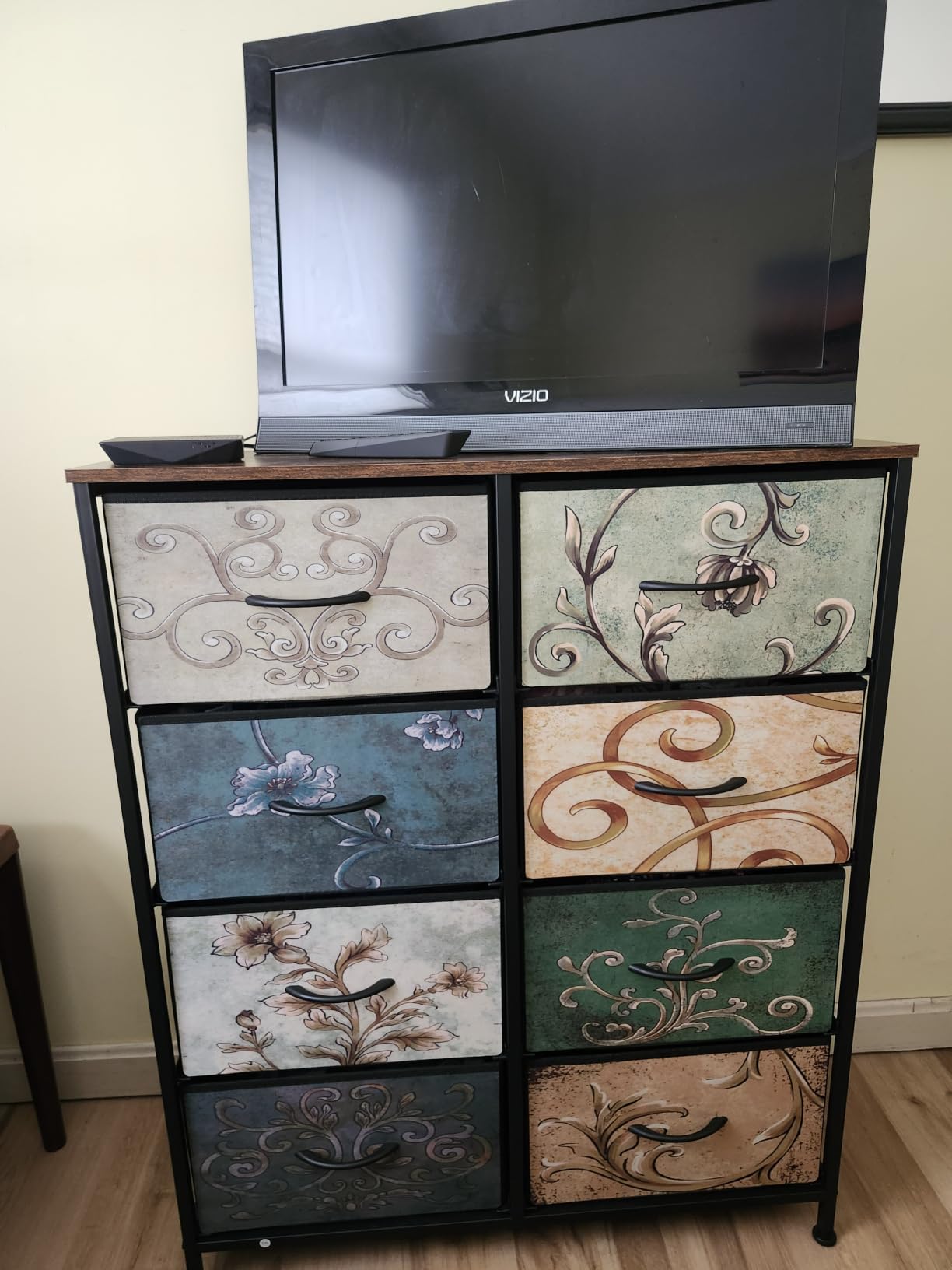 WLIVE 8 Drawer White Fabric Dresser for Bedroom, Tall Storage Tower customer photo 2