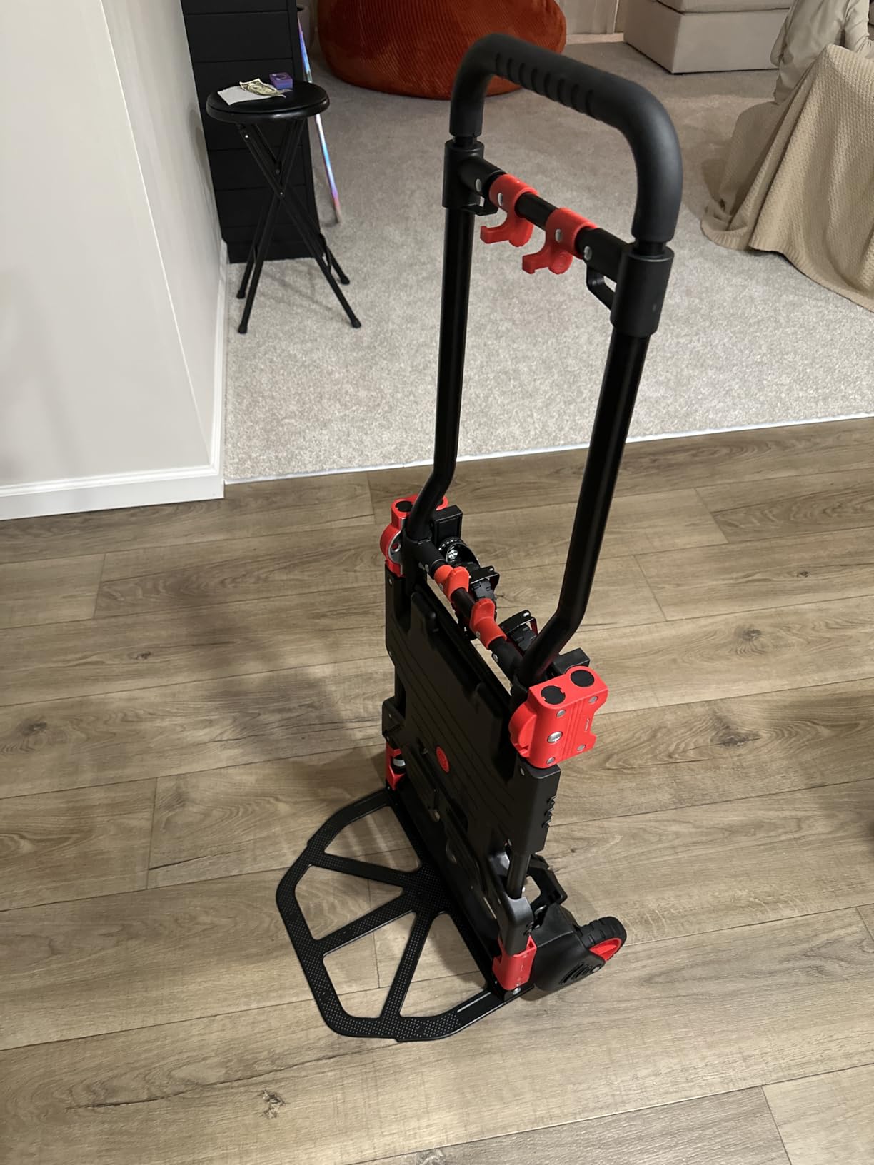 JJSMKCH 2-in-1 Hand Truck Dolly Foldable, 330LB Capacity Hand Dolly | Folding Hand Cart with Retractable Handle, Hand Truck Foldable with 4 Wheels, Portable Handtruck for Home Moving customer photo 2