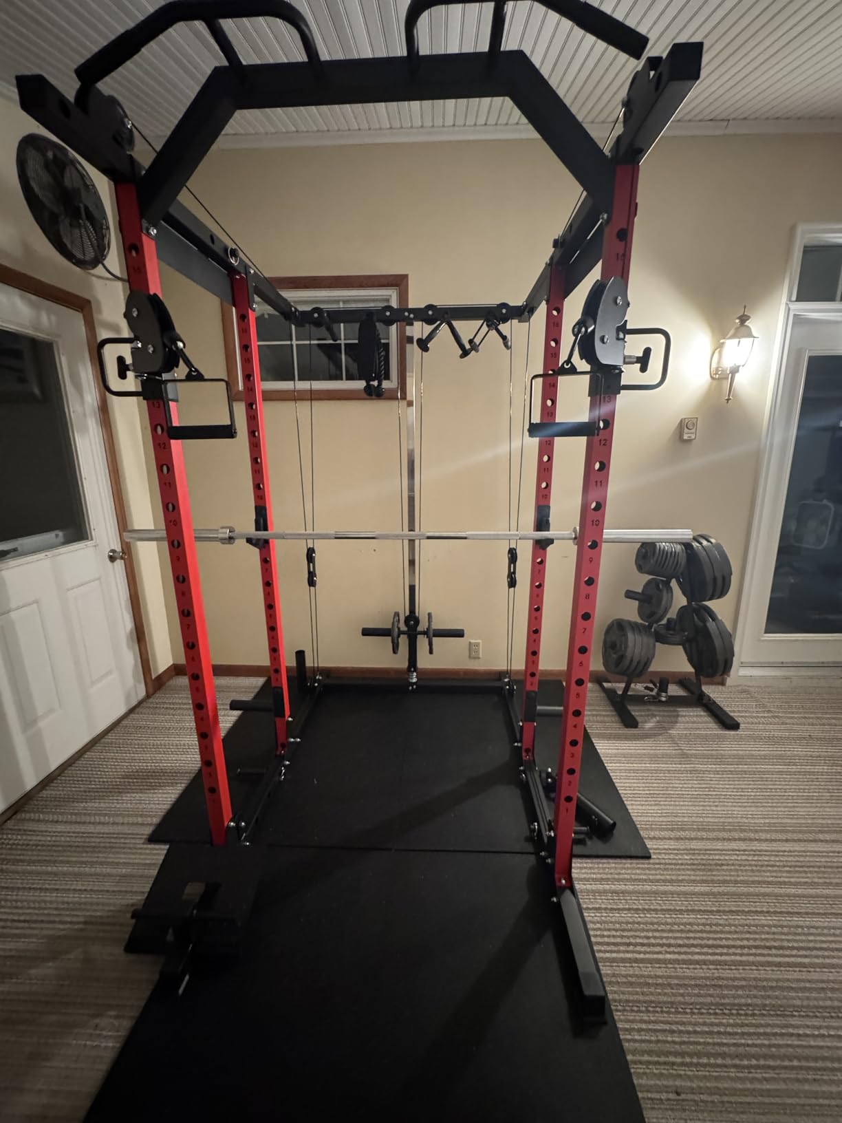 Mikolo Power Cage, Power Rack with Cable Crossover System, 1500LBS Squat Rack with LAT Pull Down System, Workout Cage with Pulley System for Fitness Home Gym customer photo 1