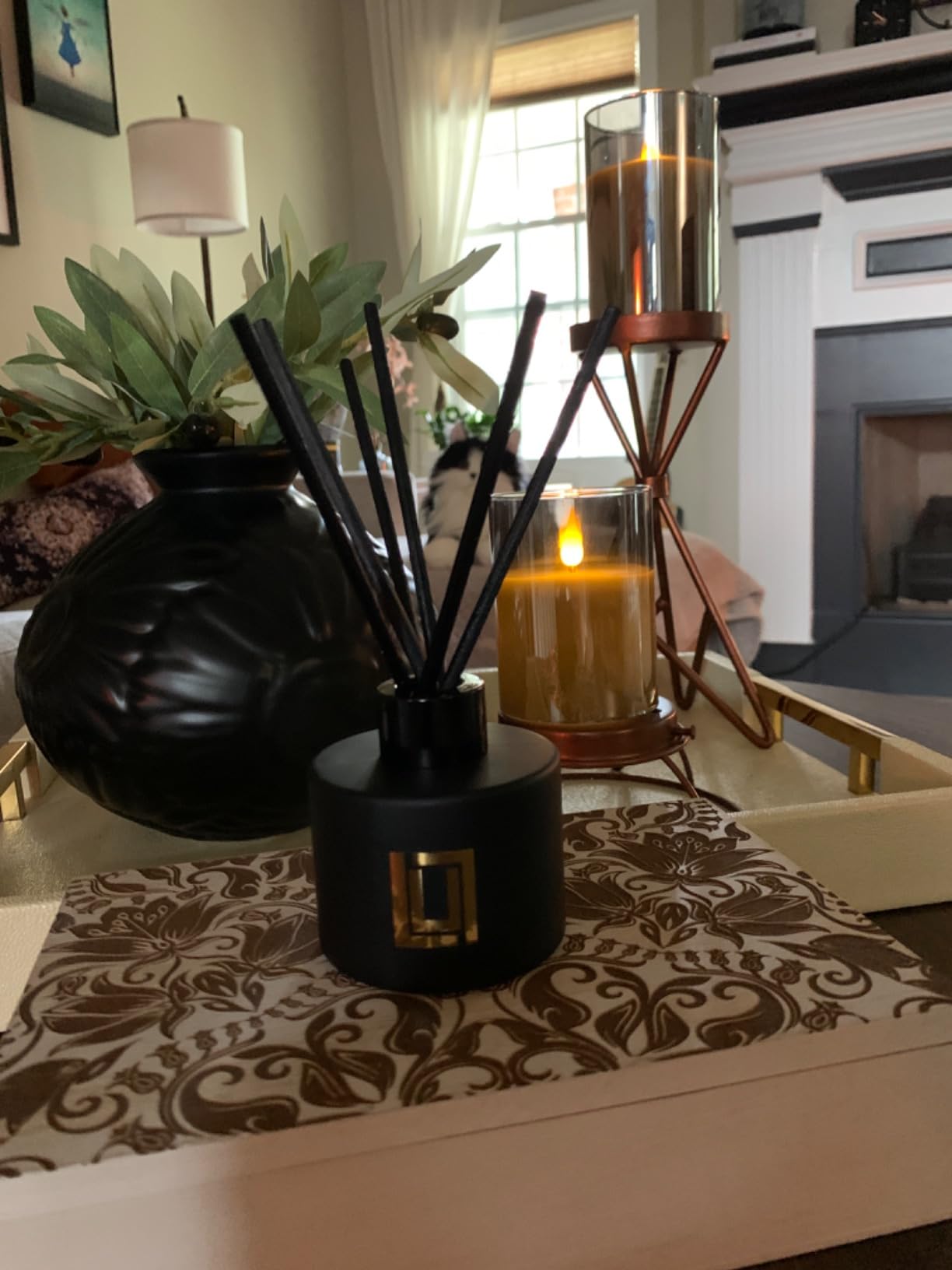 Lulu Candles | Reed Diffuser Set | Jasmine, Oud & Sandalwood | 6 Reed Sticks | Scent Diffuser for Bedroom Bathroom Living Room & Office - 4.2 FL Oz customer photo 1