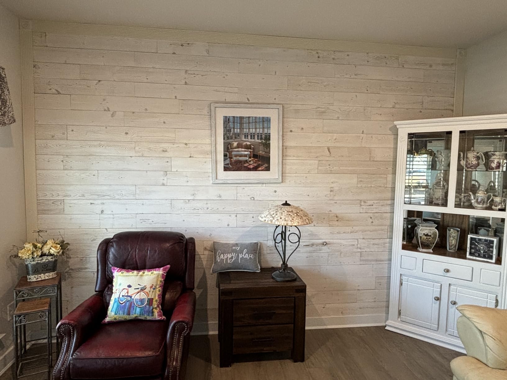 Luxdecor Real Wood Planks for Wall- White Shiplap Boards 5