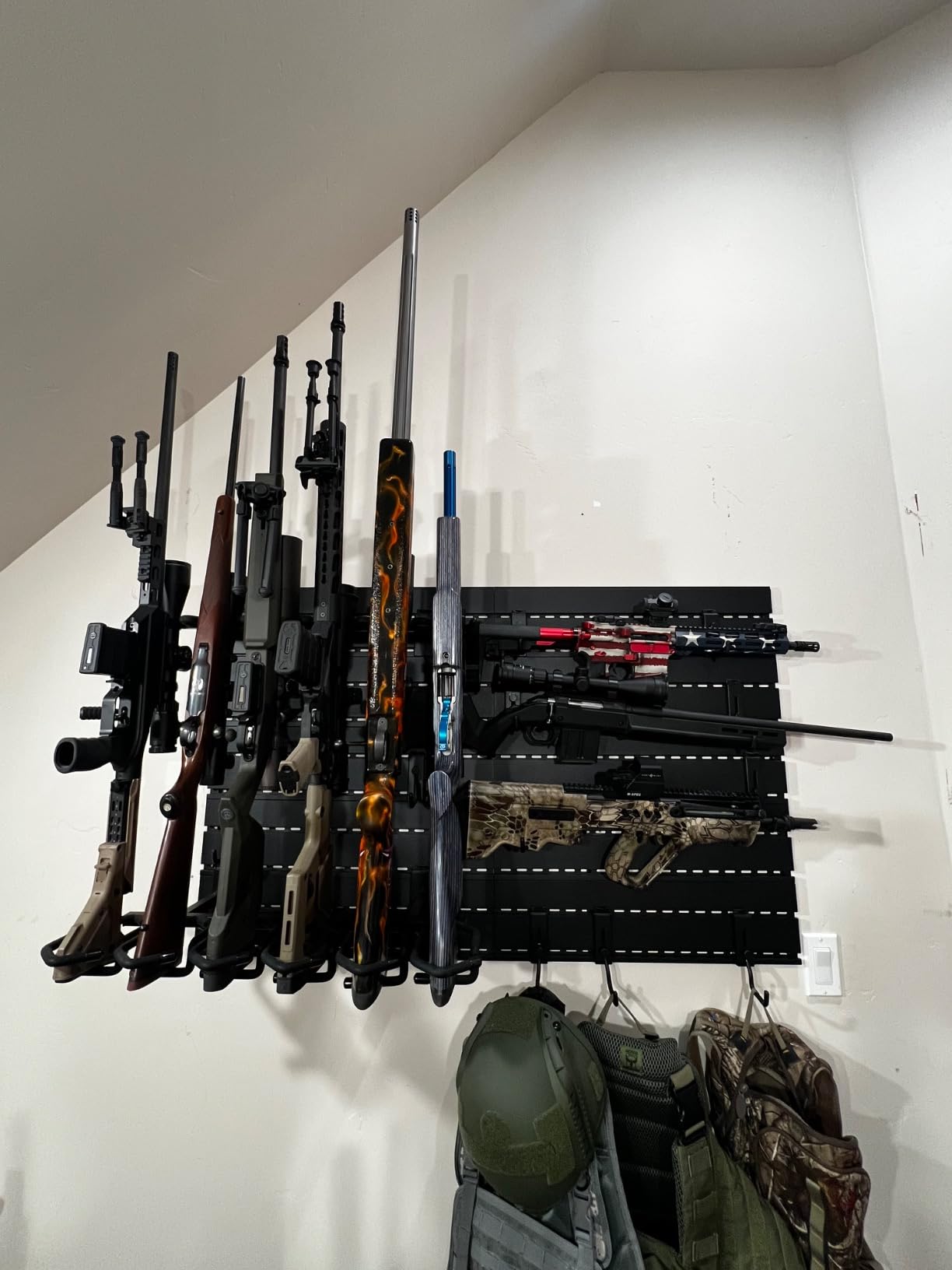 Savior Equipment Wall Rack System Heavy-Duty Steel Tactical Rifle Carbine Shotgun Handgun Storage Wall Mount, Modular Firearms Gun Wall Gear Accessories Organizer, Holds up to 6 Rifles & 6 Pistols customer photo 1