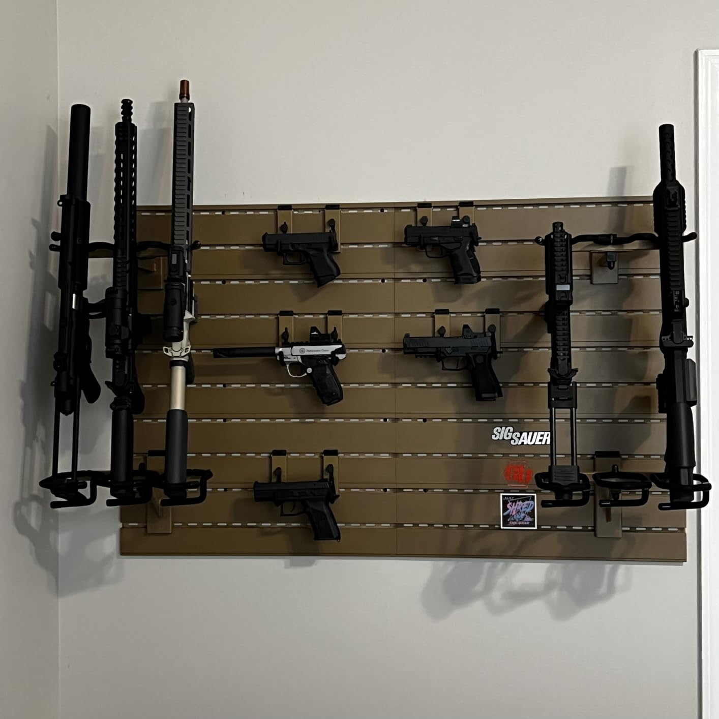 Savior Equipment Wall Rack System Heavy-Duty Steel Tactical Rifle Carbine Shotgun Handgun Storage Wall Mount, Modular Firearms Gun Wall Gear Accessories Organizer, Holds up to 6 Rifles & 6 Pistols customer photo 2