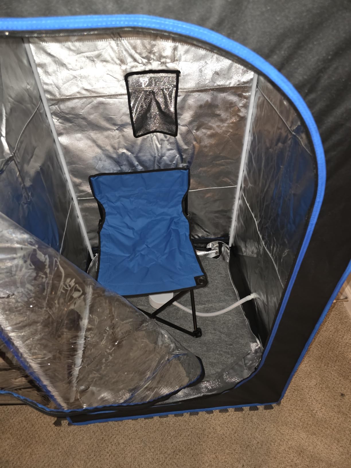 Full Size Portable Steam Sauna Kit, Personal Full Body Sauna Spa for Home Relaxation, 4 Liters 1500 Watt Steamer, Remote Control, Timer, Foldable Chair customer photo 1