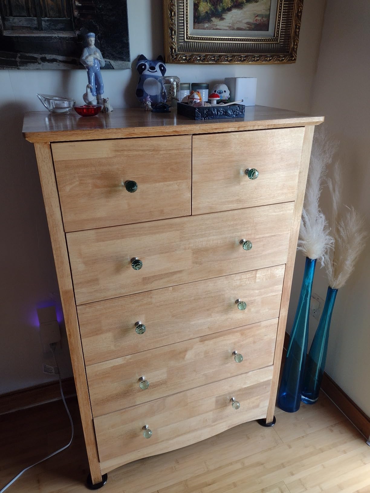 VINGLI Unfinished 6 Drawer Dresser, Natural Solid Wood Dresser Color DIY, Upgraged Rustic Farmhouse Tall Dresser with Spacious Storage Chests of Drawers with Full Extension Drawer Slides customer photo 1