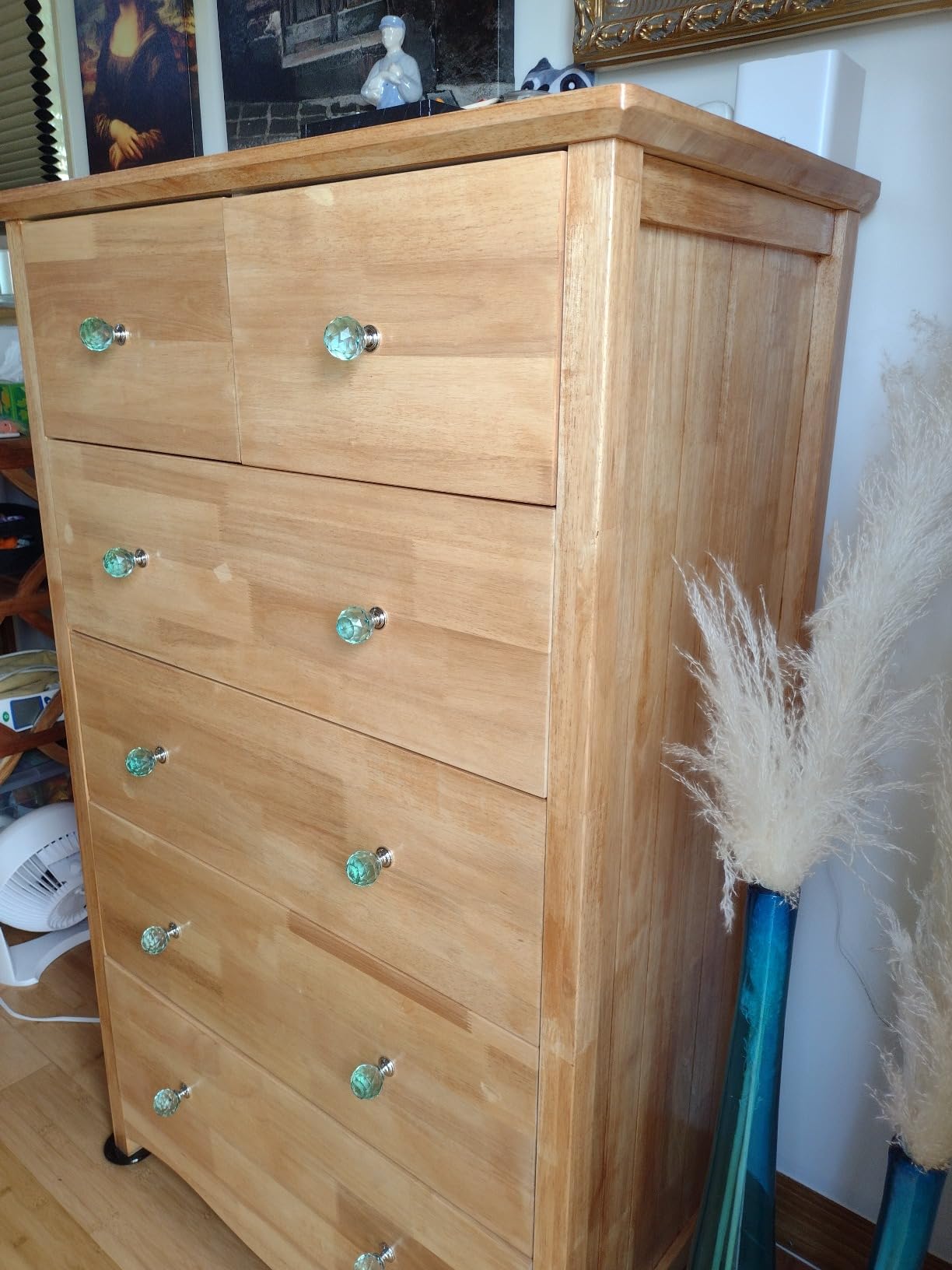 VINGLI Unfinished 6 Drawer Dresser, Natural Solid Wood Dresser Color DIY, Upgraged Rustic Farmhouse Tall Dresser with Spacious Storage Chests of Drawers with Full Extension Drawer Slides customer photo 2
