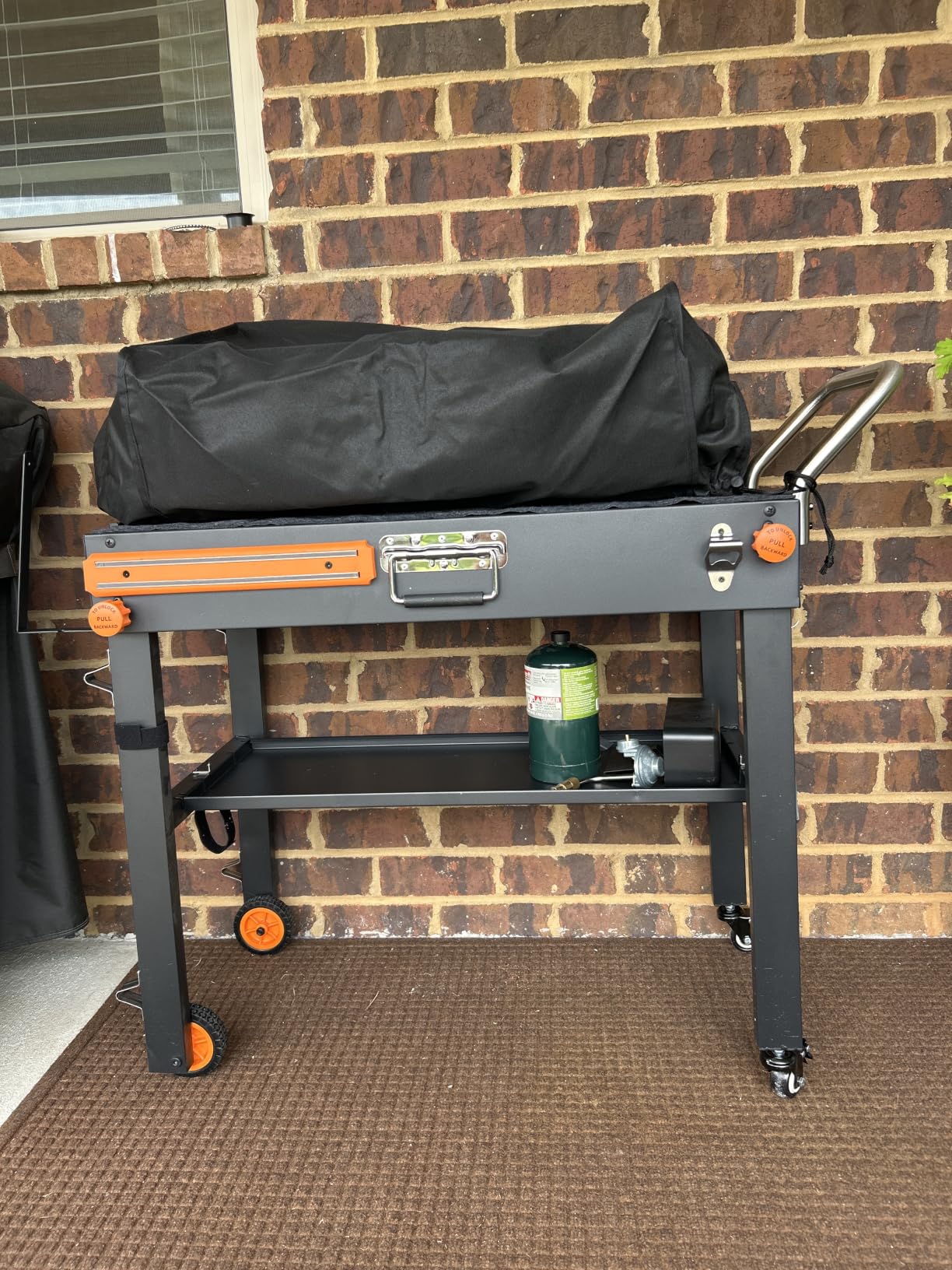 EUTRKei Grill Table for Blackstone Griddle, Portable Griddle Table with Caddy - Fit 17