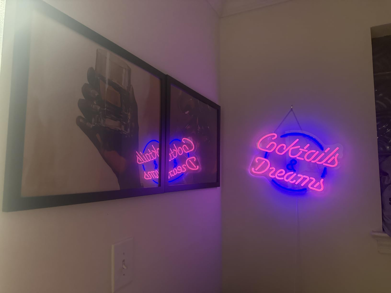 Cocktails and Dreams Neon Sign for Wall Decor Neon Signs with Dimmable Switch LED Neon Signs Bedroom Beer Bar Neon Light Sign Hotel Party Club Office Art Lights customer photo 2