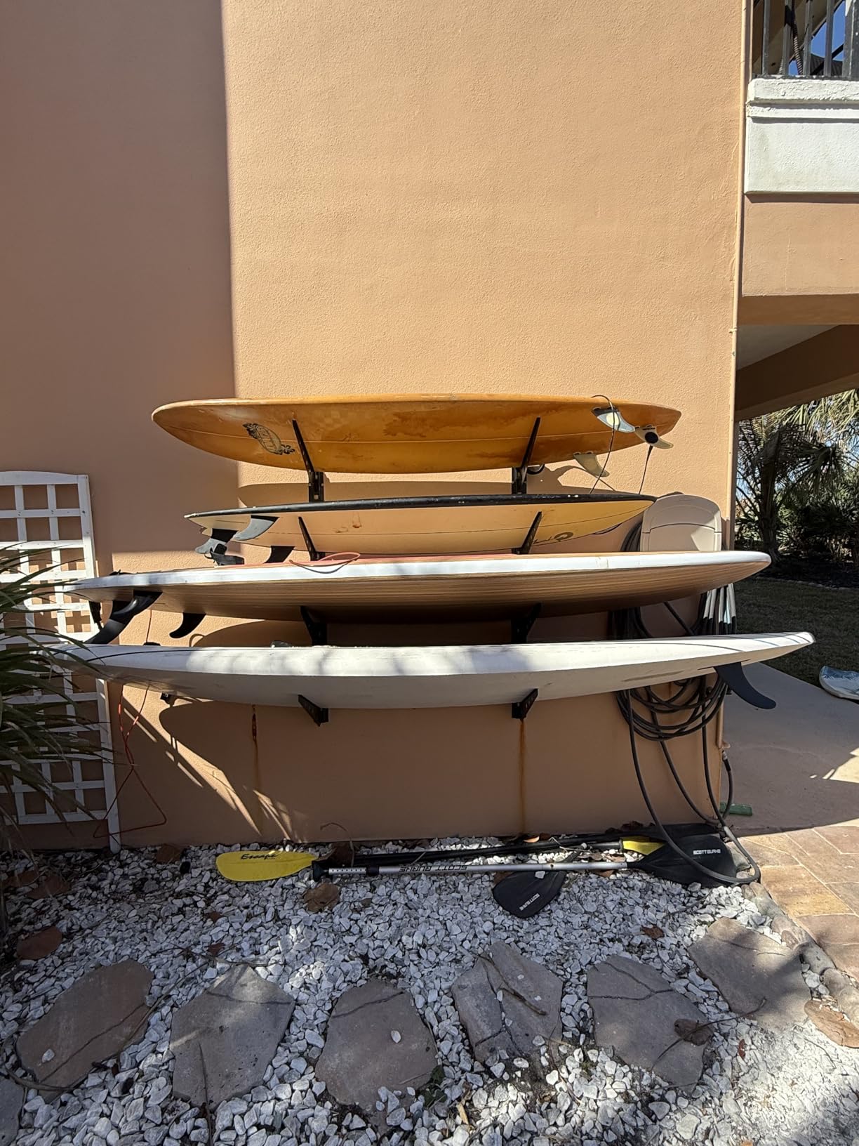 2/3/4/6 Board Horizontal Surfboard Rack | Adjustable Surfboard Wall Mount Display, Surfboard Wall Rack Board Storage Mount System at Home and Garage customer photo 1