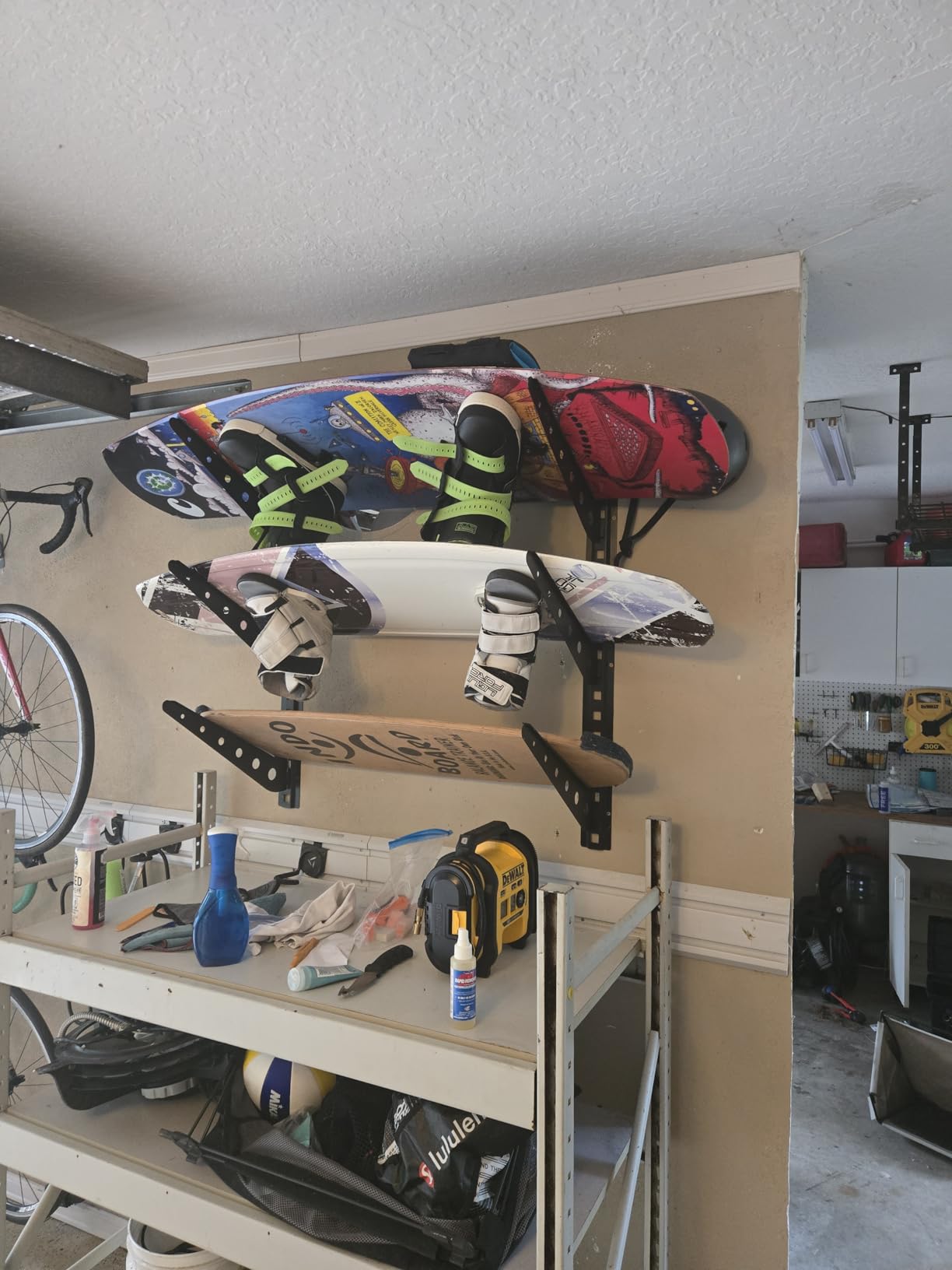 2/3/4/6 Board Horizontal Surfboard Rack | Adjustable Surfboard Wall Mount Display, Surfboard Wall Rack Board Storage Mount System at Home and Garage customer photo 2
