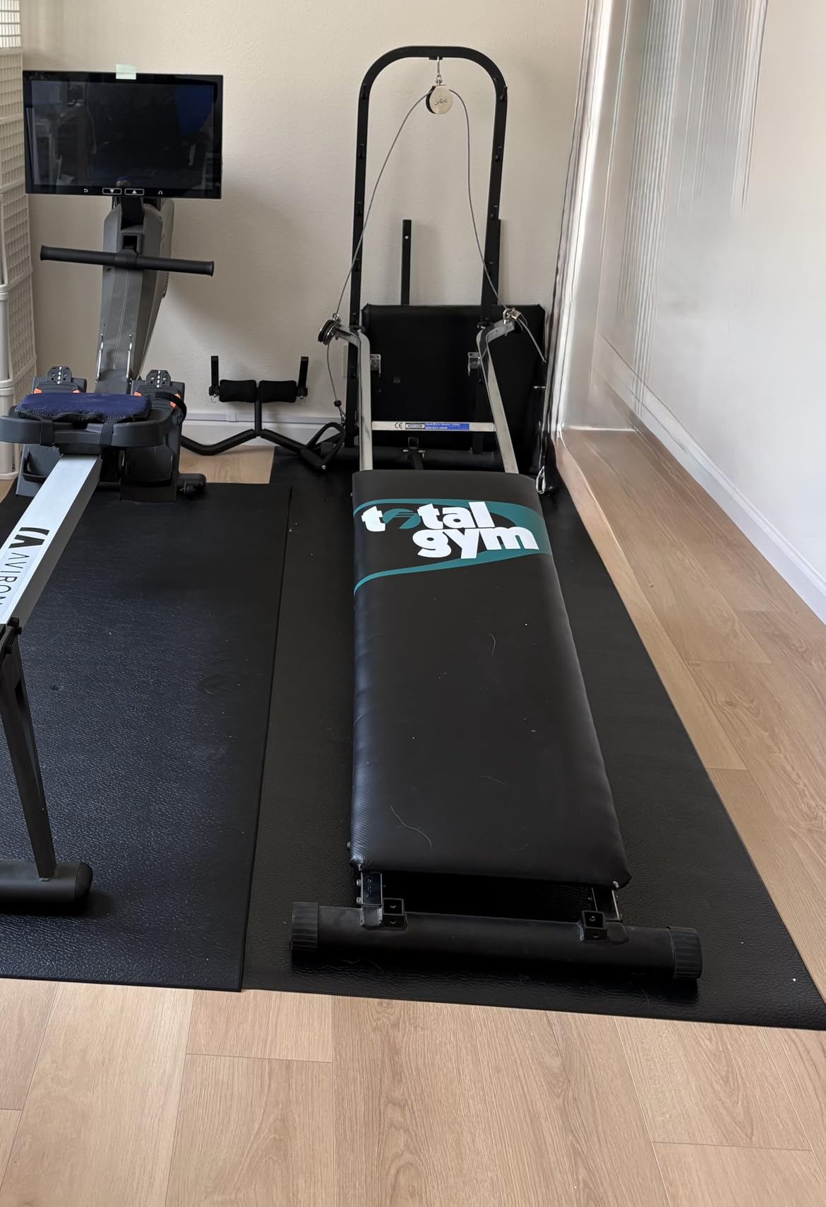 Powr Labs Rowing Machine Mat, Treadmill Mat for Carpet & Hardwood Floors - Rower Mat for Hydrow, Concept 2, Peloton Rower, Exercise Equipment, Gym Equipment customer photo 1