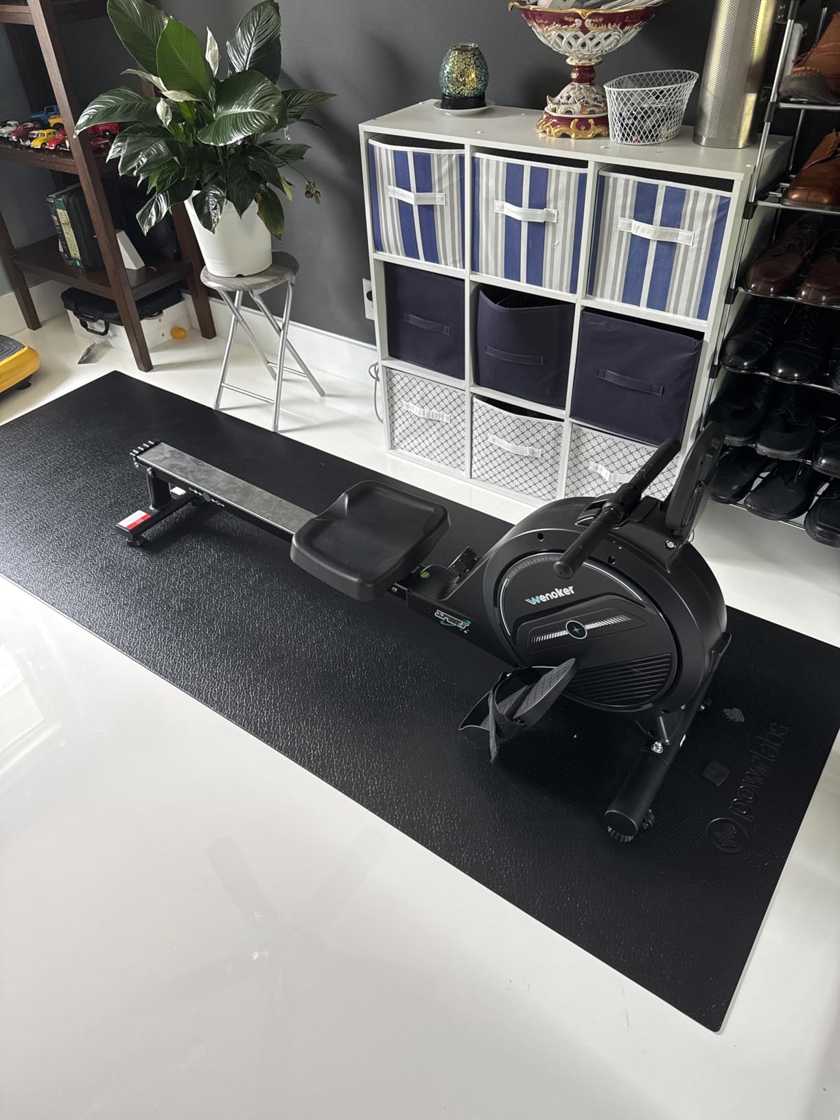 Powr Labs Rowing Machine Mat, Treadmill Mat for Carpet & Hardwood Floors - Rower Mat for Hydrow, Concept 2, Peloton Rower, Exercise Equipment, Gym Equipment customer photo 2