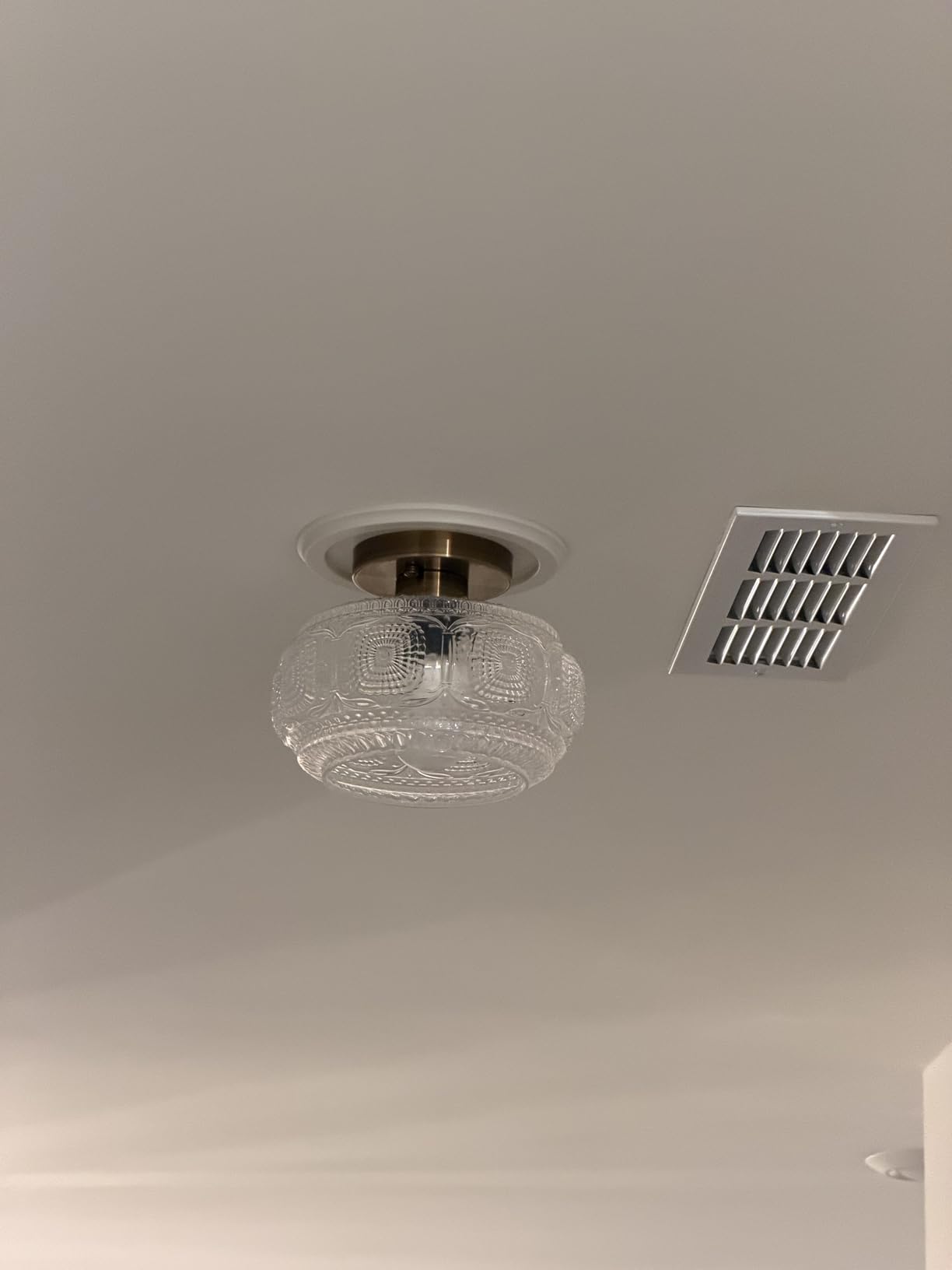 Globe Glass Semi Flush Mount Ceiling Light Fixture, Vintage Gold | Beautiful Light Shadow, Easy to Install, Bright Ambiance, Modern Lighting for Hallway Entryway Kitchen Bathroom Bedroom customer photo 2