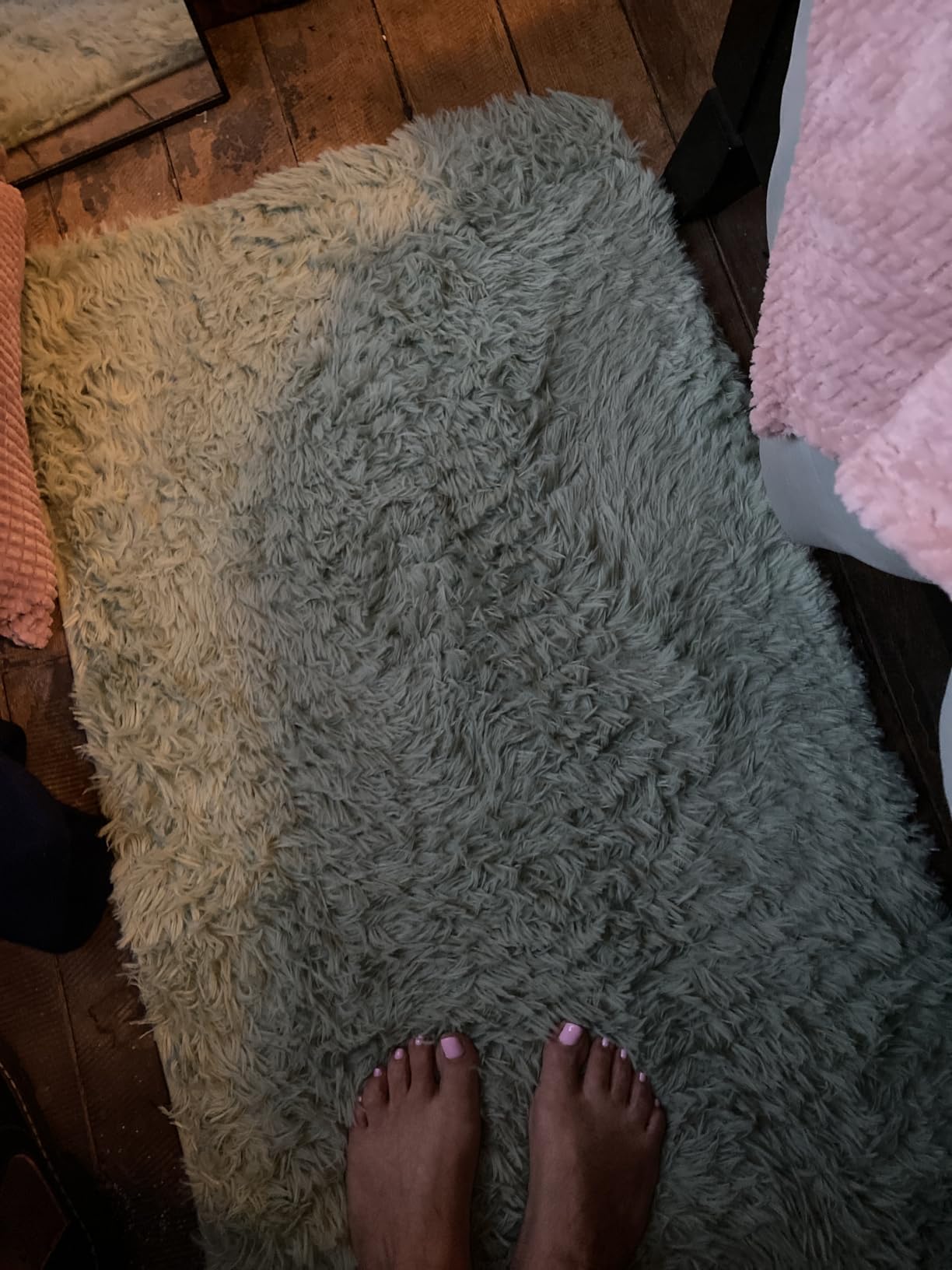 Sage Green Runner Area Rugs for Bedroom Living Room, 2x4 Feet Fluffy Bedside Rugs, Soft Shaggy Carpet Rug for Kids Room Nursery, Furry Rugs for Girls Boys Dorm Room Home Decor customer photo 1