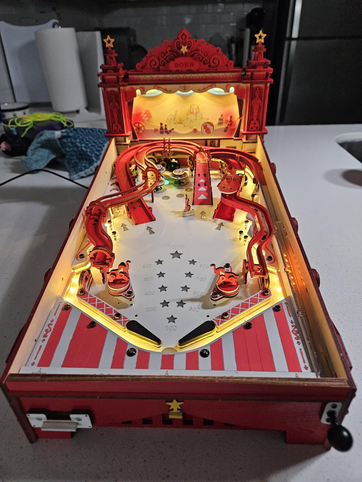ROKR Miniature Pinball Machine-3D Wooden Puzzles for Adults-DIY Wood Model Kits for Adults-Toy Gifts for Ages 14 and Up customer photo 1