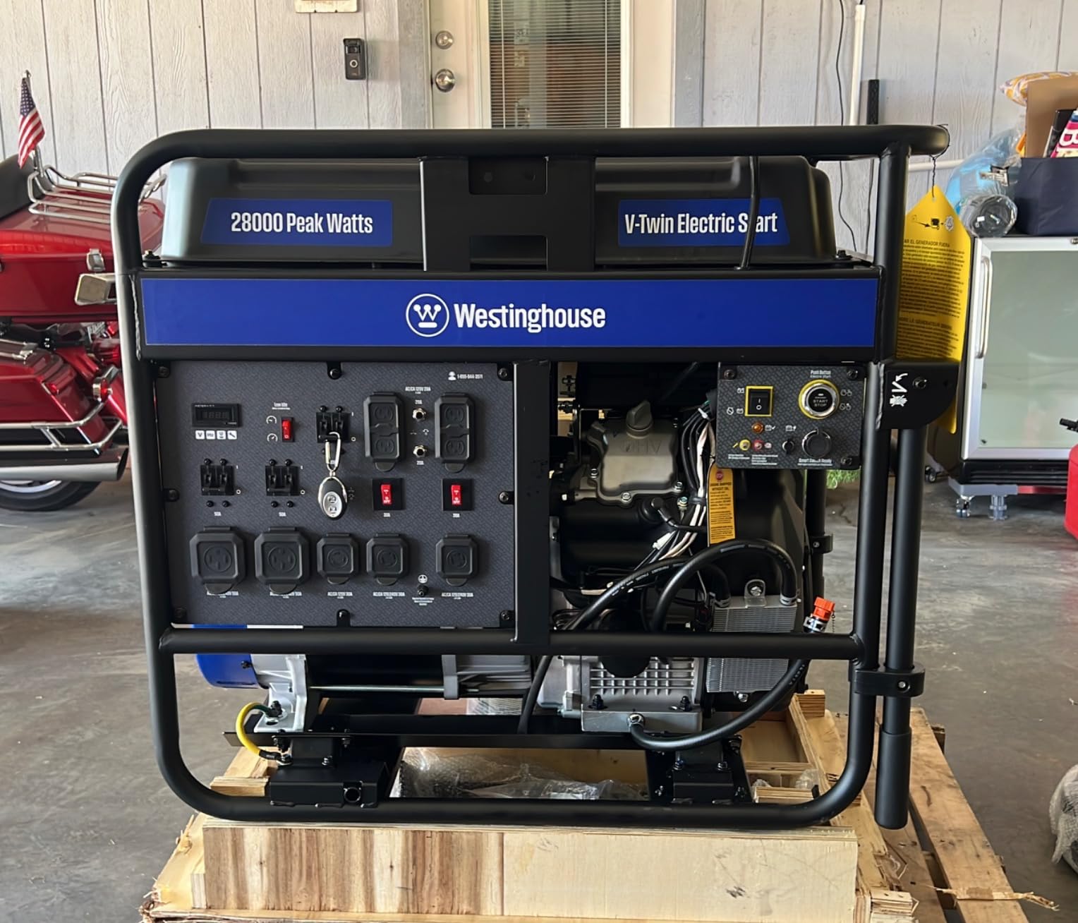 Westinghouse 28000 Peak Watt Home Backup Portable Generator, Remote Electric Start with Auto Choke, Transfer Switch Ready 30A & 50A Outlets, Gas Powered, CO Sensor, Blue customer photo 1