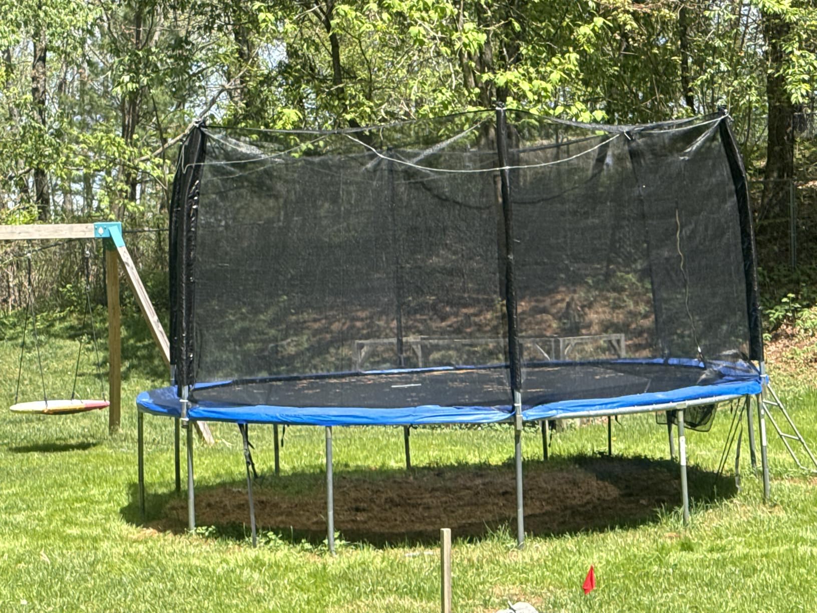 Giantex Trampoline Safety Net, Replacement Enclosure Net | Fit for 8/10/12/14/15/16Ft, Weather-Resistant Trampoline Net w/Double-Headed Zipper, Protection Buckles & Hook, Net Only customer photo 1