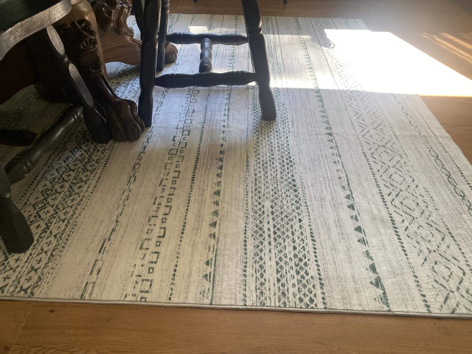 Nakagishi Boho 5x7 Area Rug Living Room Rugs Machine Washable Beige/Brown, Soft, Pet & Kid Friendly, Carpet for Living Room/Bedroom/Office/Kitchen/Nursery customer photo 1