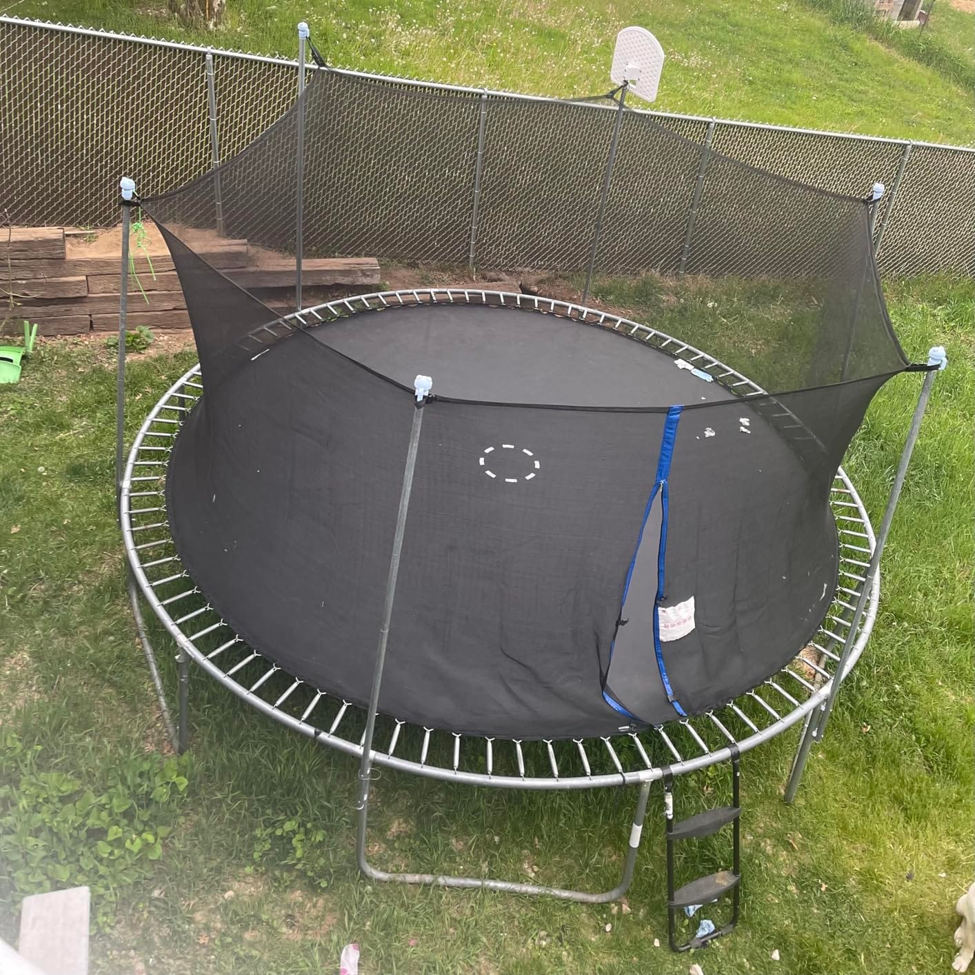 NONMON Trampoline Replacement Safety Net 12ft 13ft 14ft 15ft | Round Frame Safety Enclosure Net UV-Resistant Weather-Resistant Breathable Durable Net with Adjustable Straps(Net Only) customer photo 1
