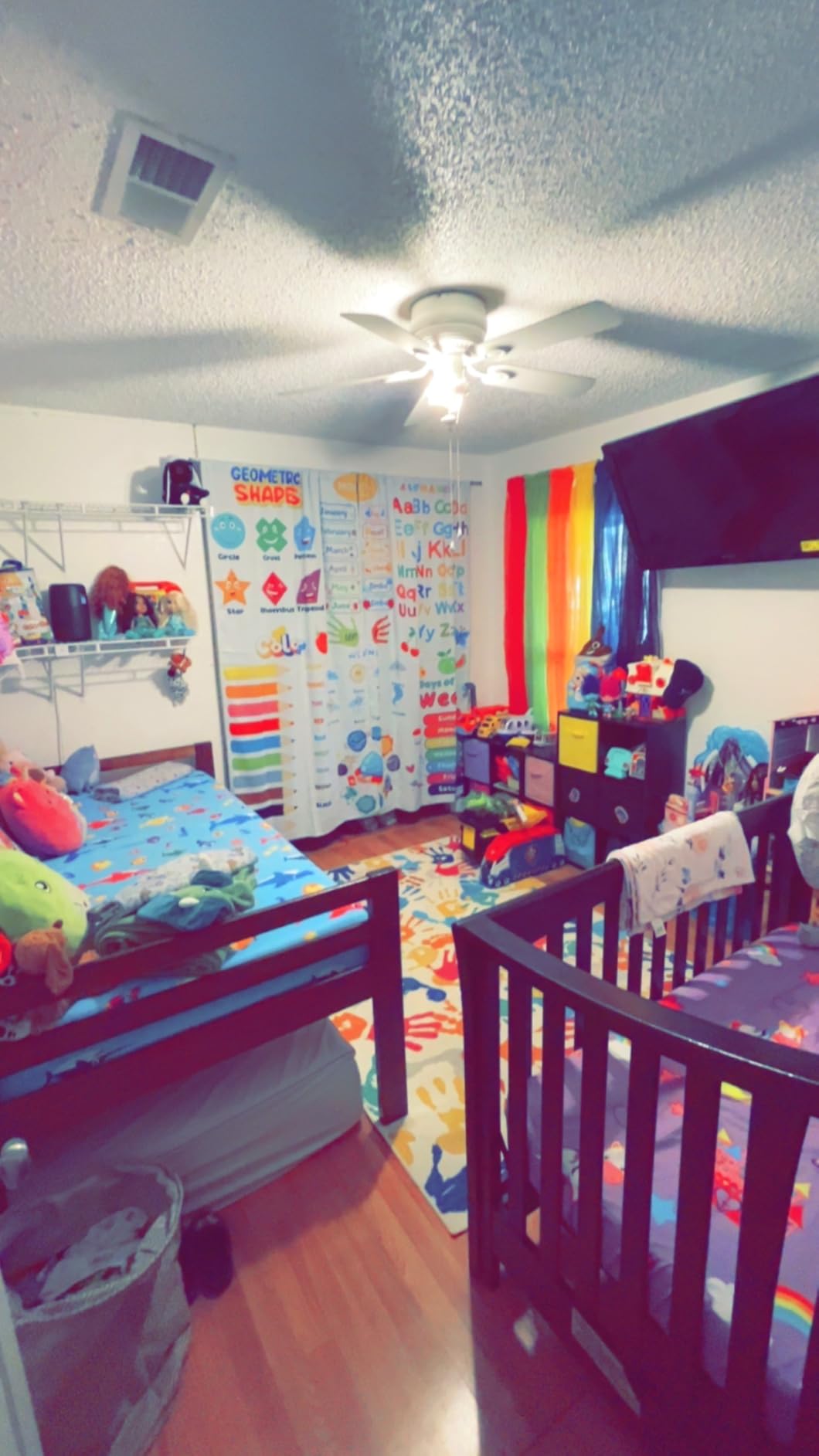 STARUIA Colorful Kids Rug for Playroom 8x10, Large Handprints and Footprints Classroom Rug, Non-Slip Washable Area Rugs for Kids Room Nursery, Soft Throw Carpet Indoor Playmat for Living Room Bedroom customer photo 2