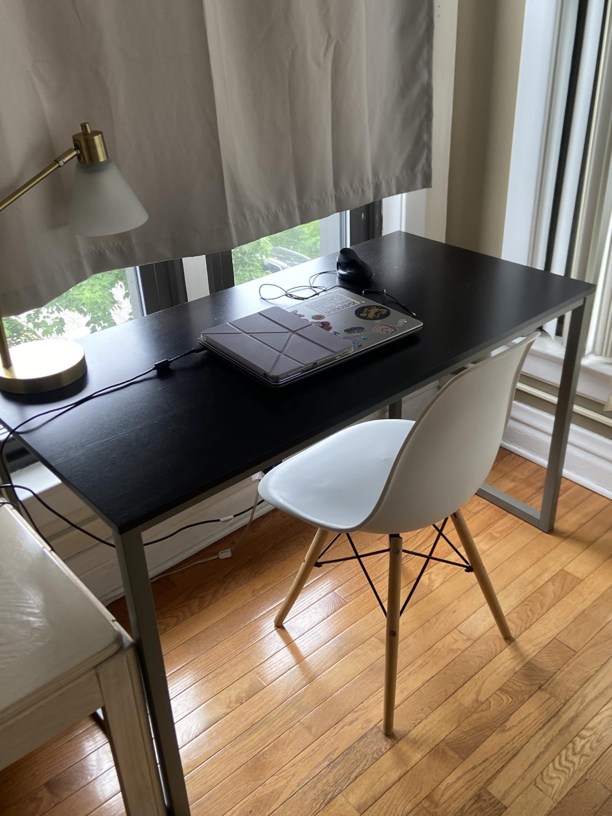 SHW Mission 55 x 60 L-Shape Home Office Computer Desk, White | Reversible Desktop Design customer photo 1