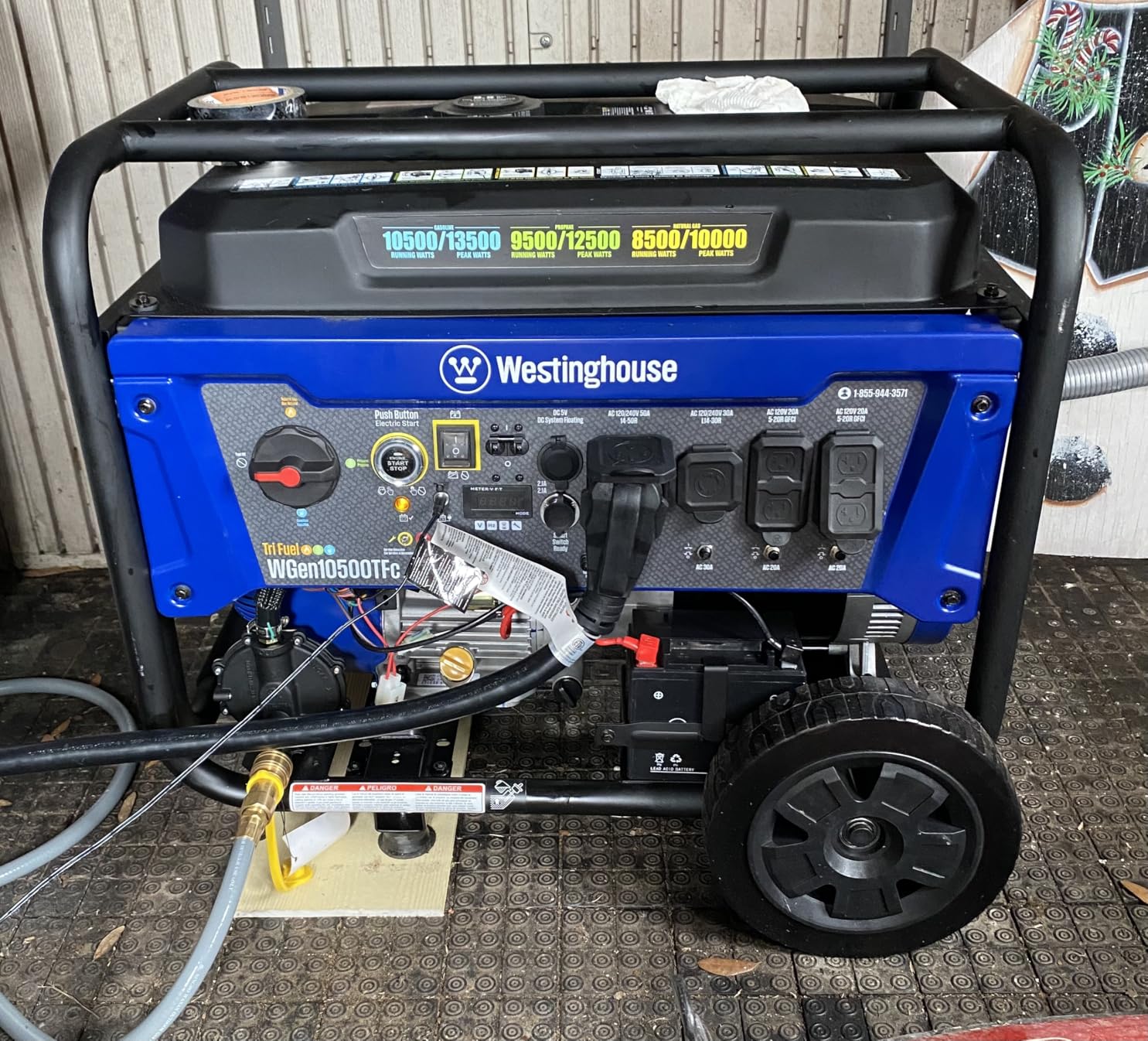 Westinghouse 13500 Peak Watt Tri-Fuel Home Backup Portable Generator, Remote Electric Start, Transfer Switch Ready, Gas, Propane, and Natural Gas Powered customer photo 2