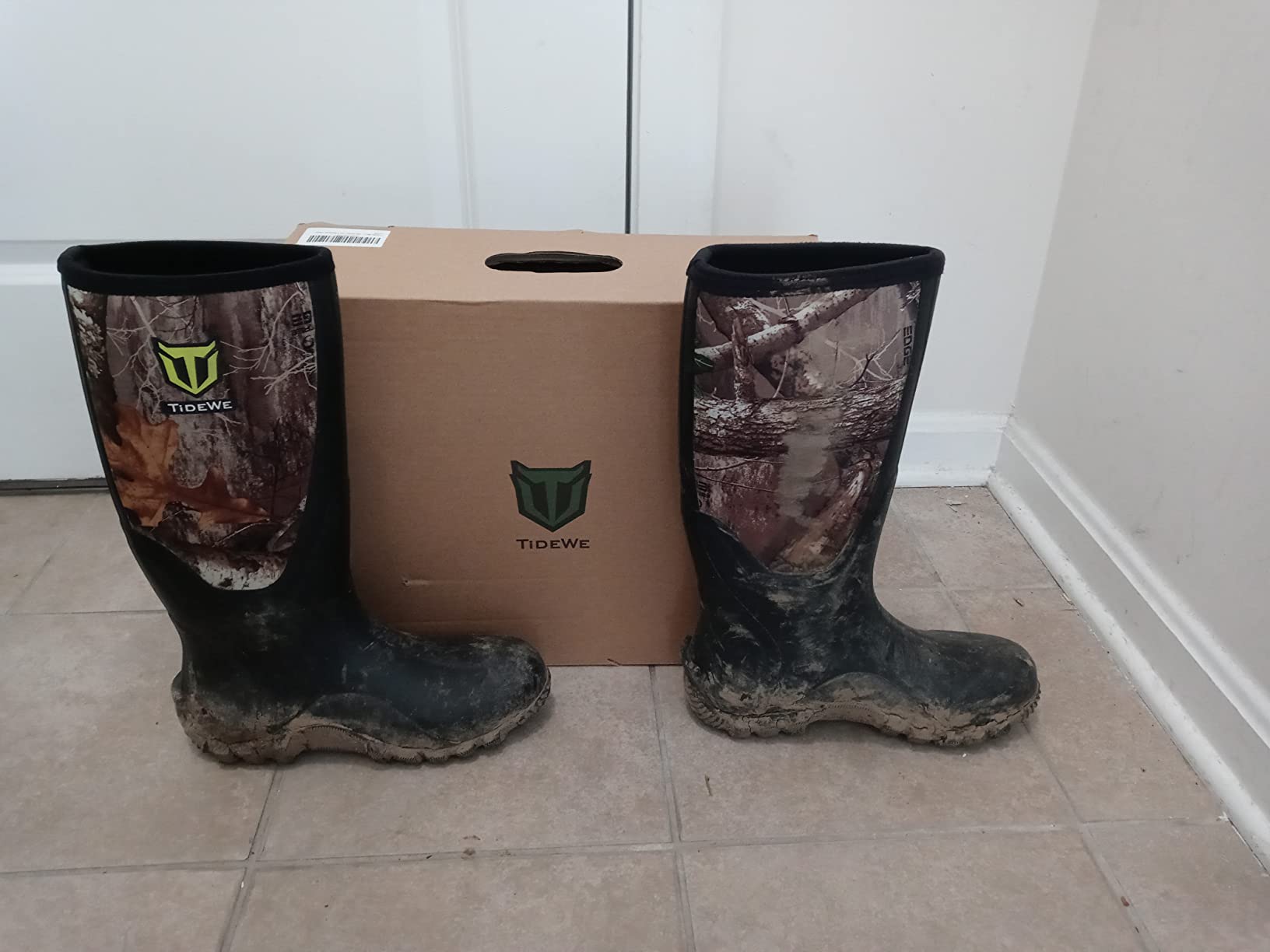 TIDEWE Rubber Boots for Men, Waterproof Rain Boots with Steel Shank customer photo 1