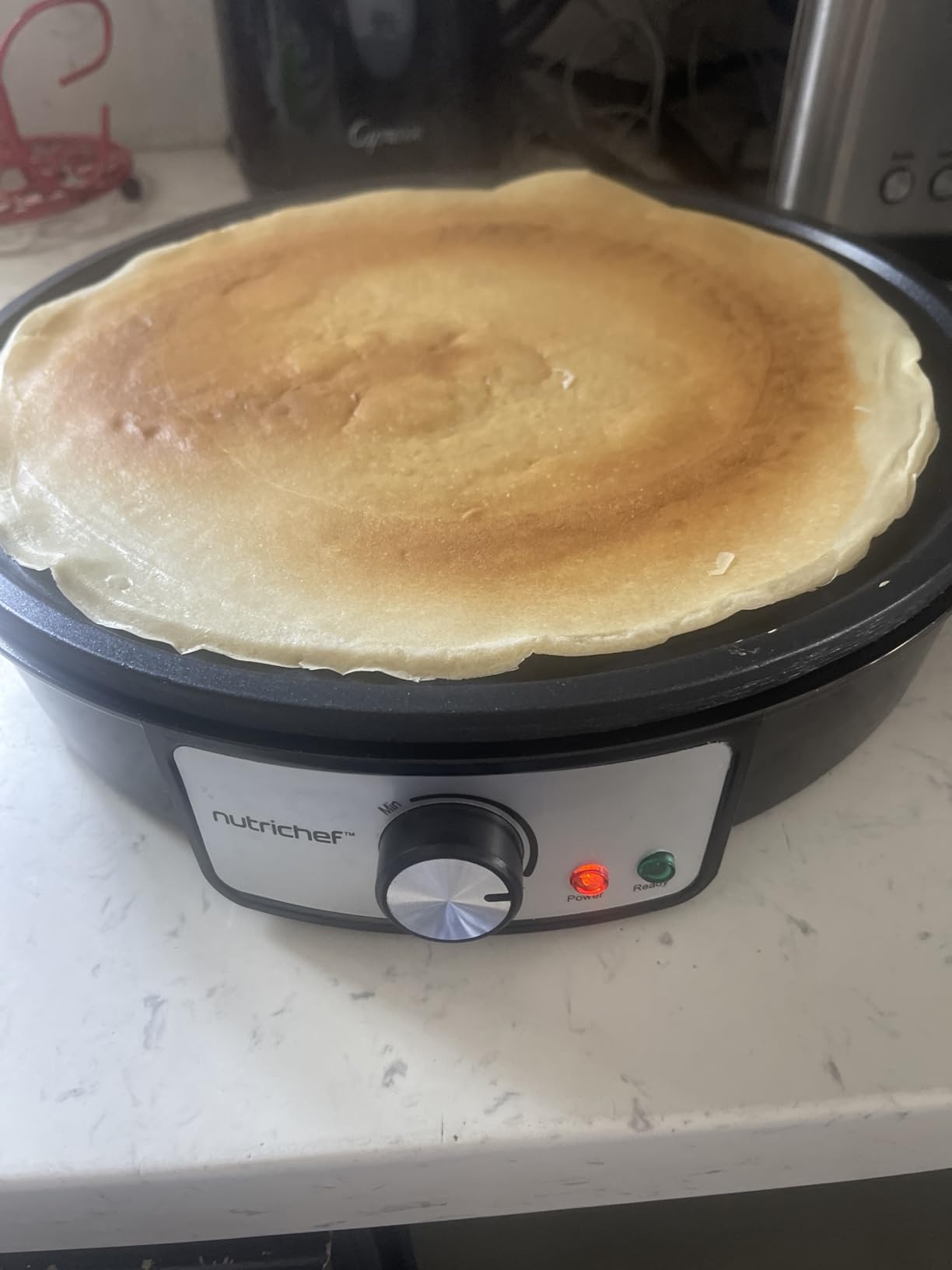NutriChef Electric Crepe Maker Pan & Griddle, 12 Inch Nonstick Cooktop with LED Indicators & Adjustable Temperature Control customer photo 2