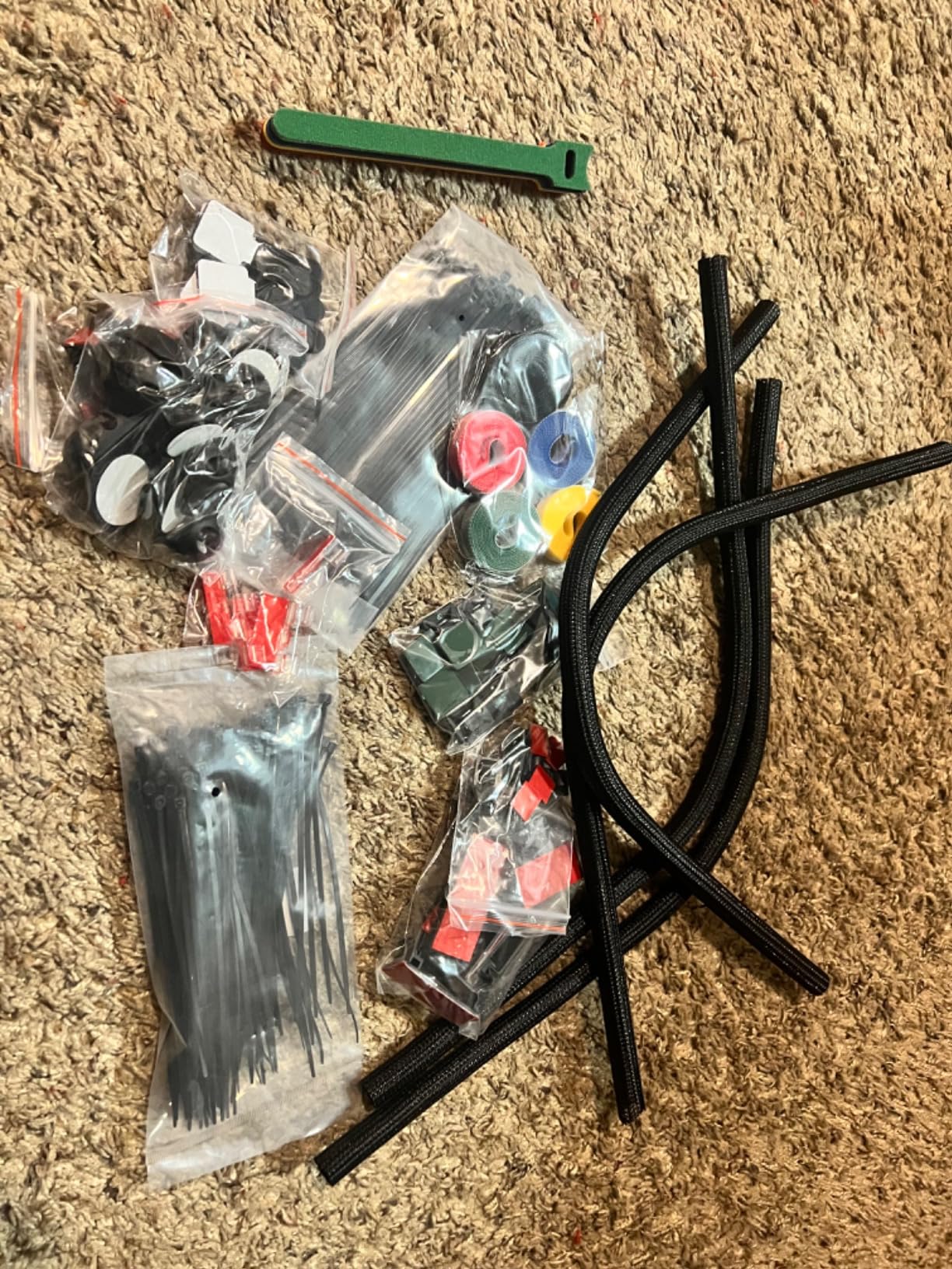 ELII 300PCS Cable Management Kit, 4 Cable Sleeve 35 Cable Clips | 11 Cord Holders, 20 Roll Cable Organizer Straps, 200 Fastening Cable Ties, 20 Cable Zip Tie Mounts for Computer TV Under Desk customer photo 1