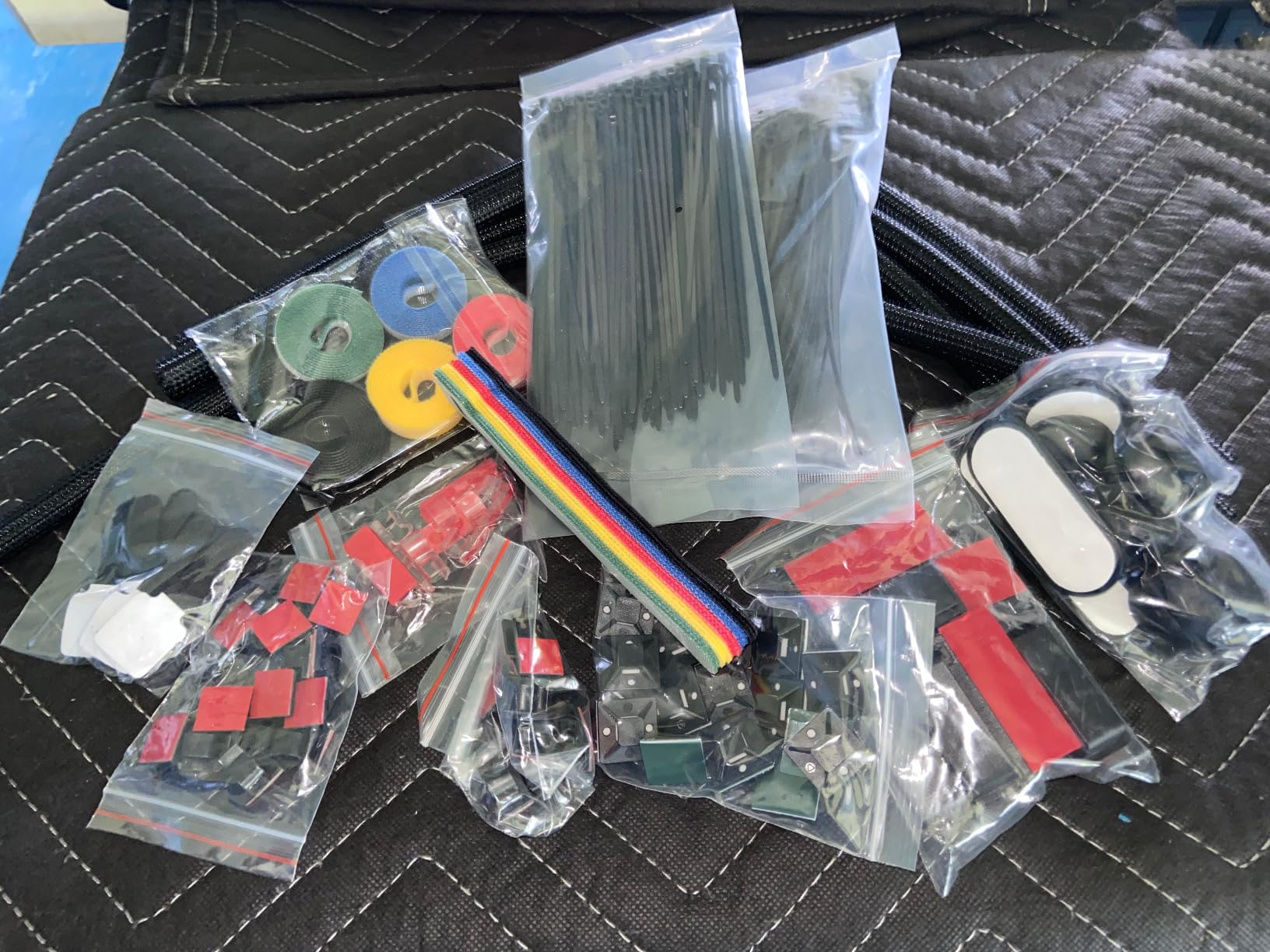 ELII 300PCS Cable Management Kit, 4 Cable Sleeve 35 Cable Clips | 11 Cord Holders, 20 Roll Cable Organizer Straps, 200 Fastening Cable Ties, 20 Cable Zip Tie Mounts for Computer TV Under Desk customer photo 2