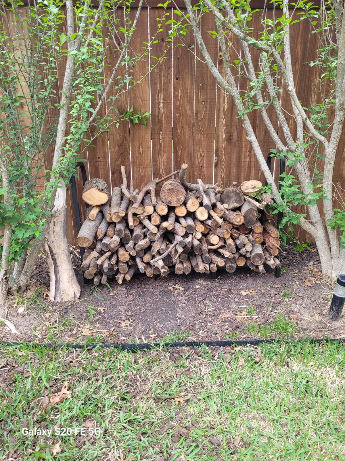 8ft Firewood Rack Holder, Adjustable Heavy Duty Fire Log Stacker Stand for Fireplace, Outdoor Indoor Metal Wood Pile Storage Organizer customer photo 2