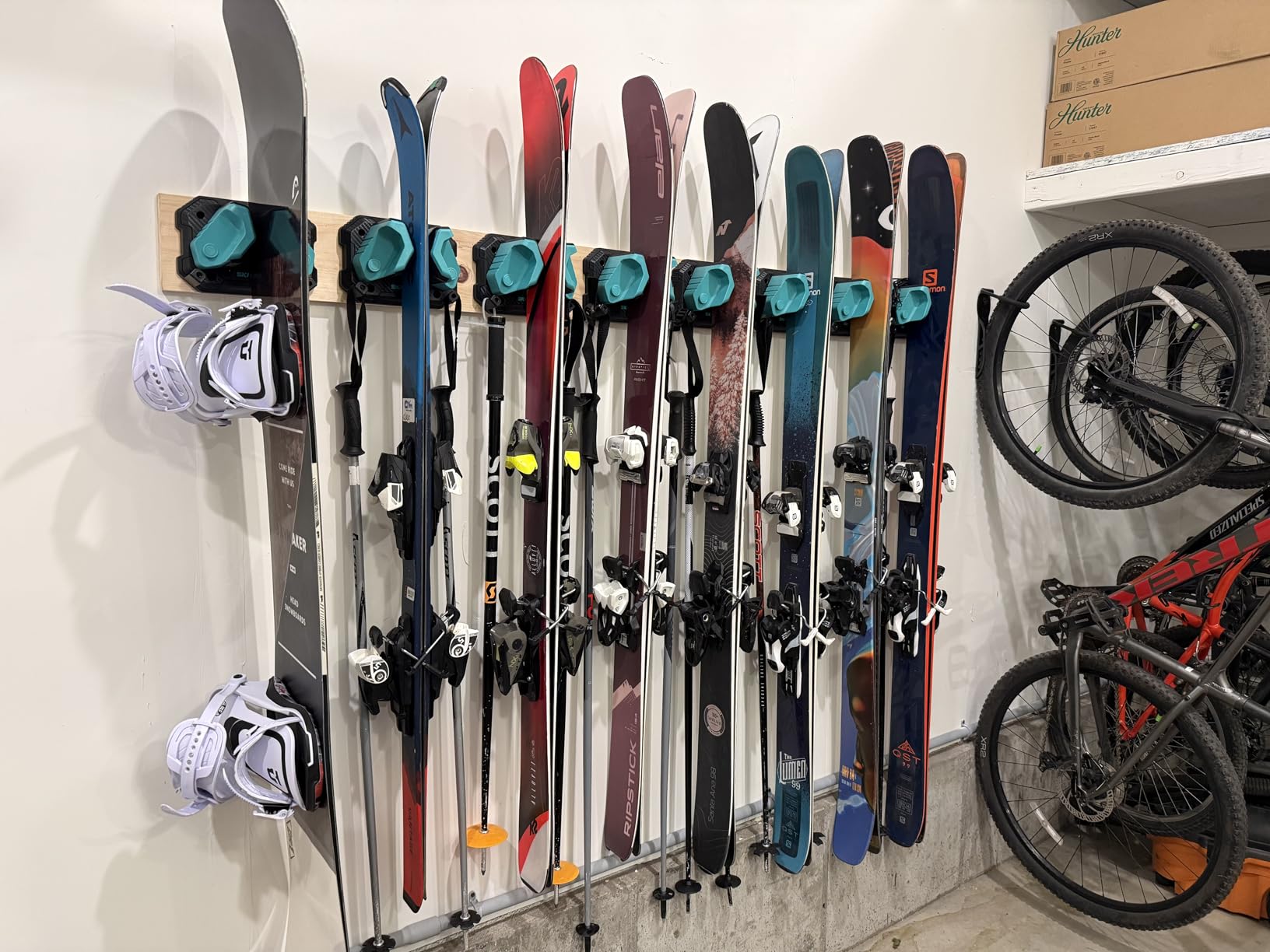 Ski & Snowboard Wall Rack for Garage Wall Fits Any Ski/board, Ski Wall Mount Holders Damage-Free Storage Rack, Garage Organization Space-Saving Winter Gear Organizer (3 Pack) customer photo 1