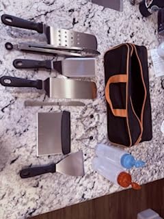 14PCS Griddle Accessories Kit, Flat Top Grill Accessories Set for Blackstone and Camp Chef, Grill Spatula Set with Enlarged Spatulas, Scraper for Outdoor Barbecue | Griddle Tools Set for Blackstone, Grill Spatula Set with Enlarged Spatulas, Scraper for Outdoor Barbecue customer photo 1