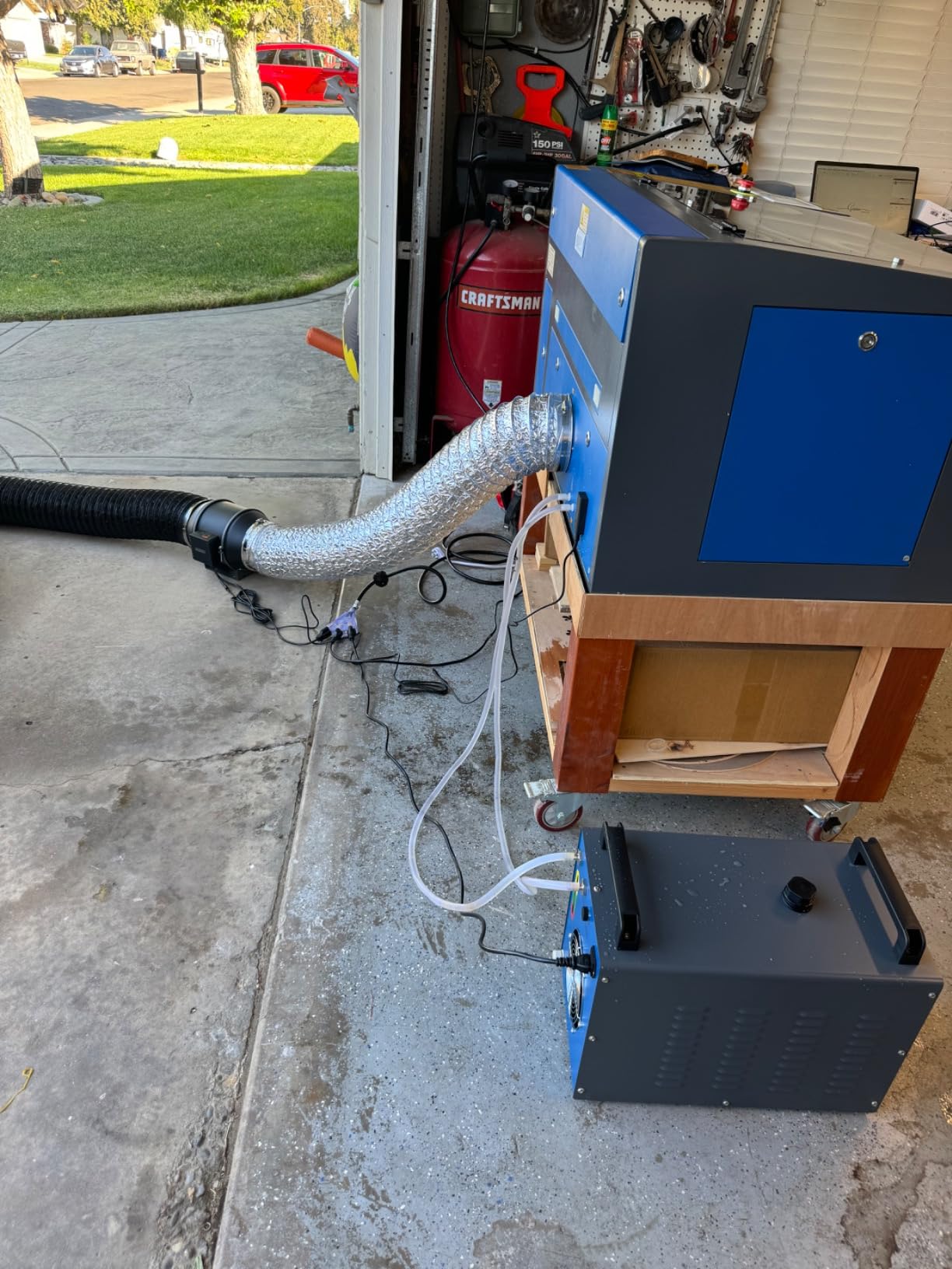 OMTech CW-3000 9L Industrial Water Chiller for CO2 Lasers up to 50W | 50W/°C heat dissipation | 9L reservoir | 5 L/min water flow | Digital temperature monitoring customer photo 1