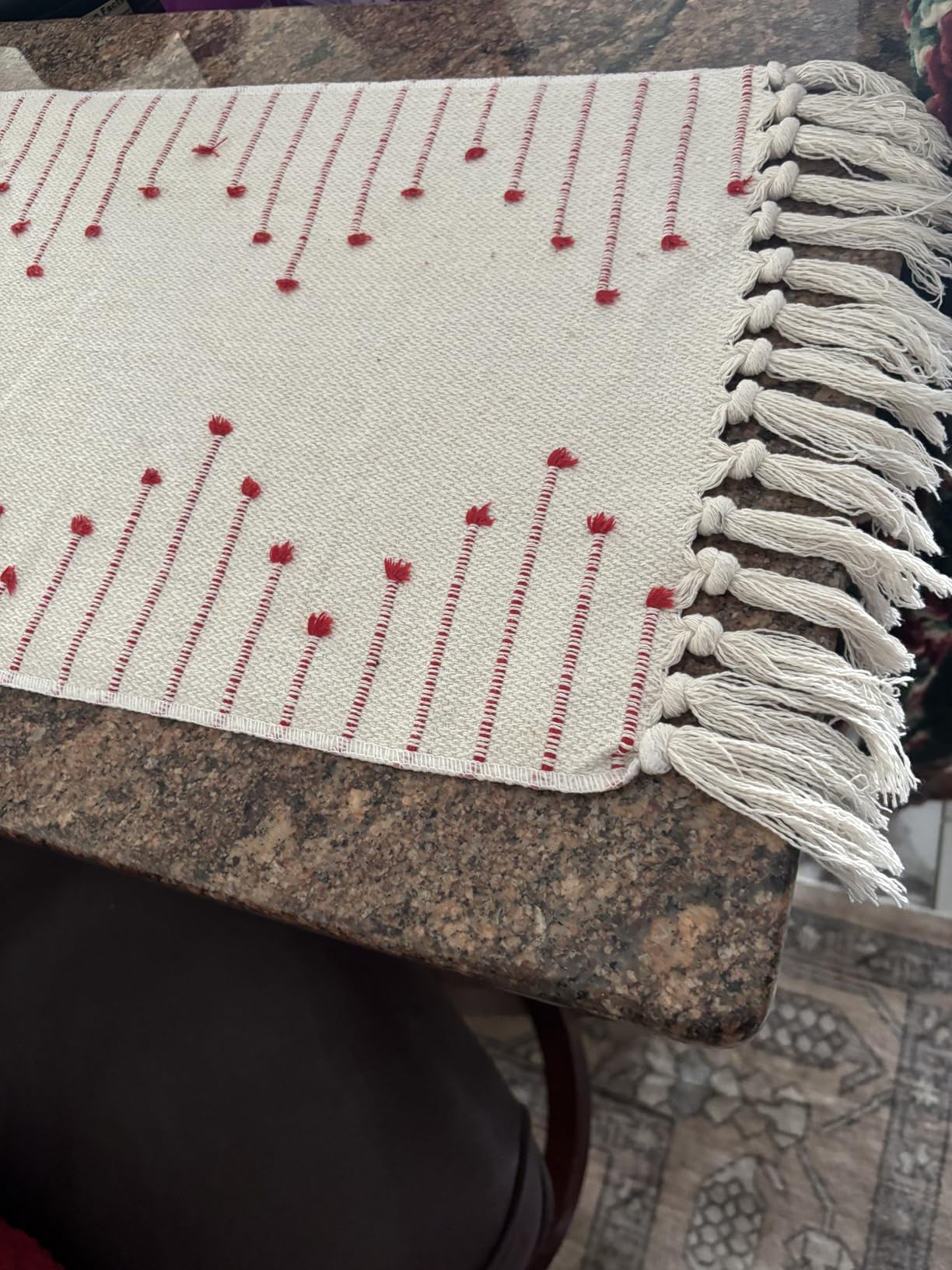 Boho Table Runner 13 x 90 Inch Long Natural Cotton Woven Runner with Tassels for Home Dining Table décor, for Modern Farmhouse Decor Coffee Table Runner, Taupe and Beige customer photo 1