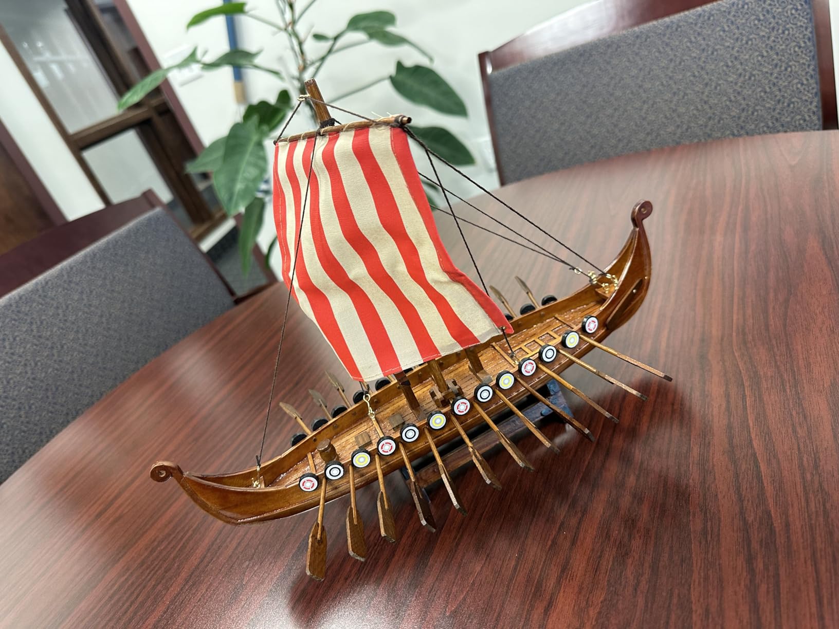 SAILINGSTORY Wooden Viking Ship Model Drakkar Oseberg Longship Model 1/60 Scale Replica customer photo 2
